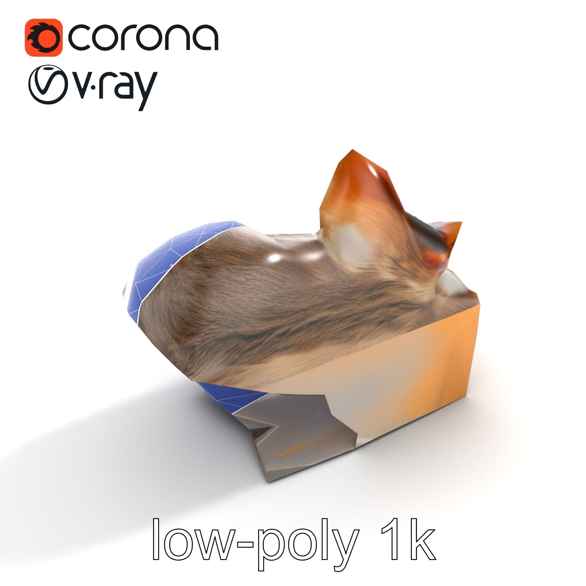 Cozy Cat in Box with Velvety Fur model pack Low-poly 3D model_14
