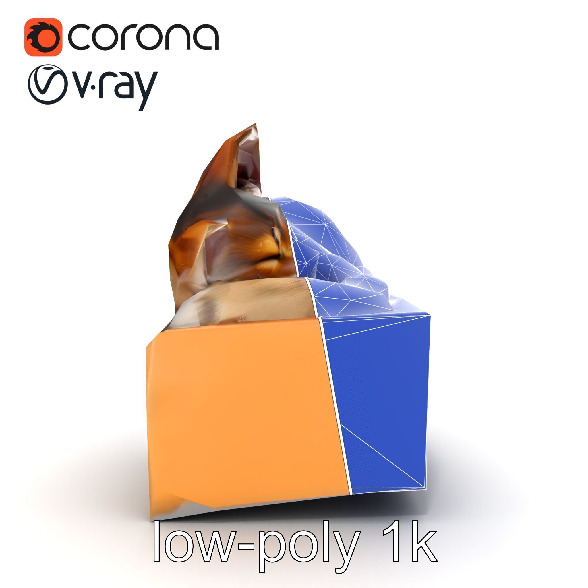 Cozy Cat in Box with Velvety Fur model pack Low-poly 3D model_20