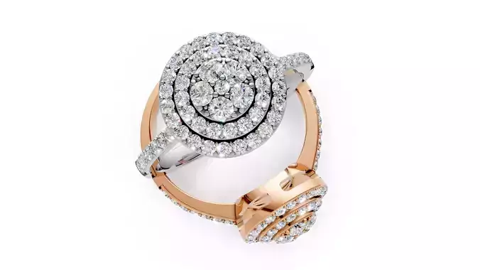 Round Diamond  Ring 3d model printable 3D print model