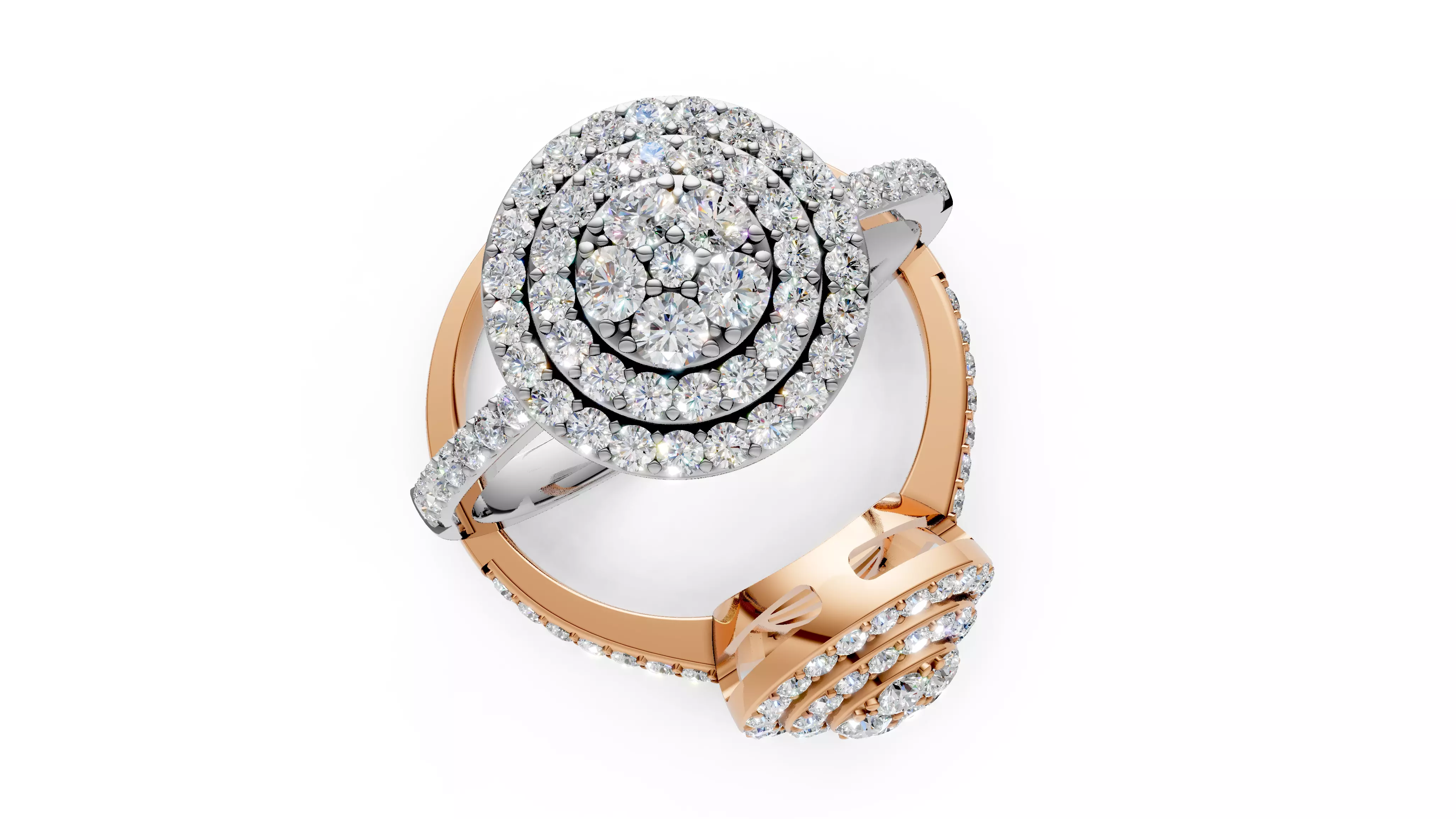 Round Diamond Ring 3d model printable 3D print model 3D print model_0