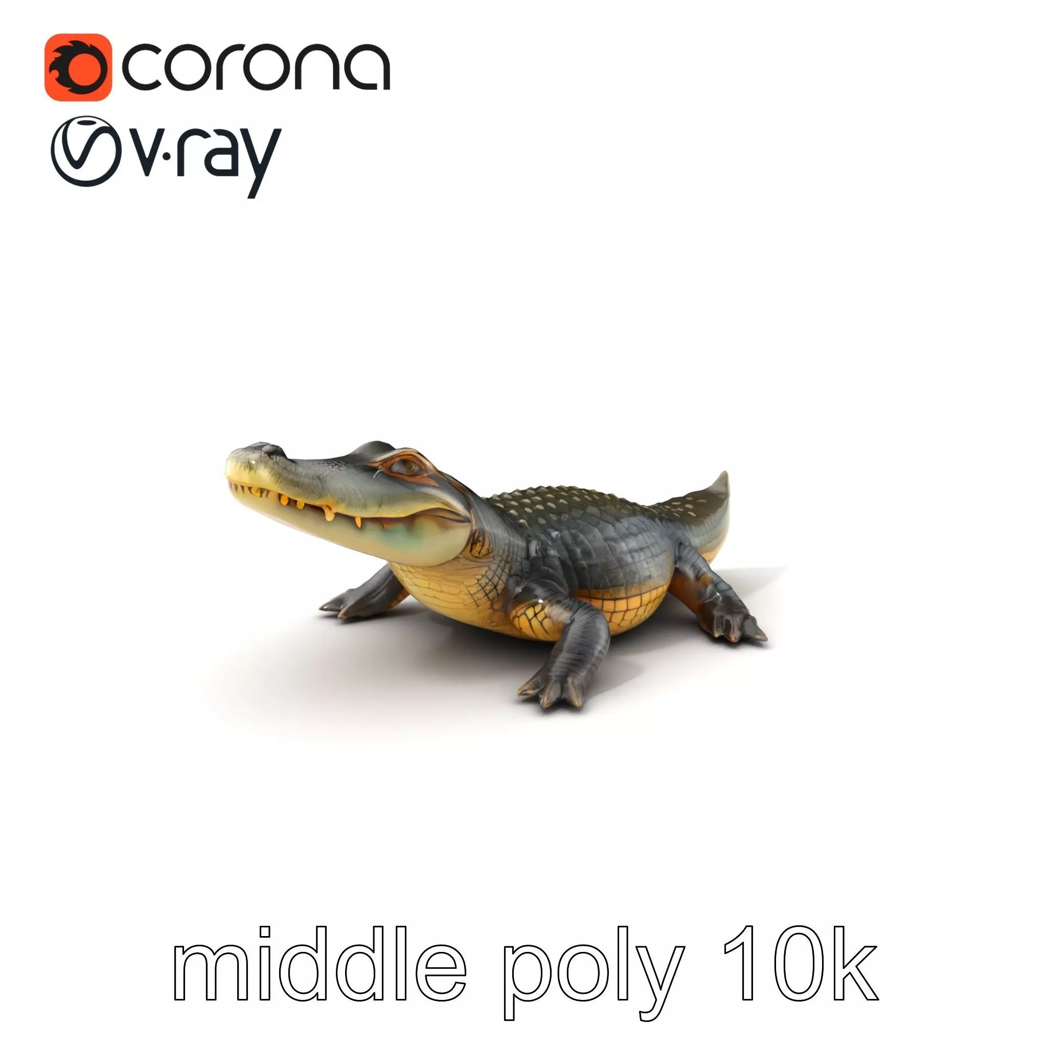 Crocodile Detailed Dewy Scales Model Pack Low-poly 3D model_0