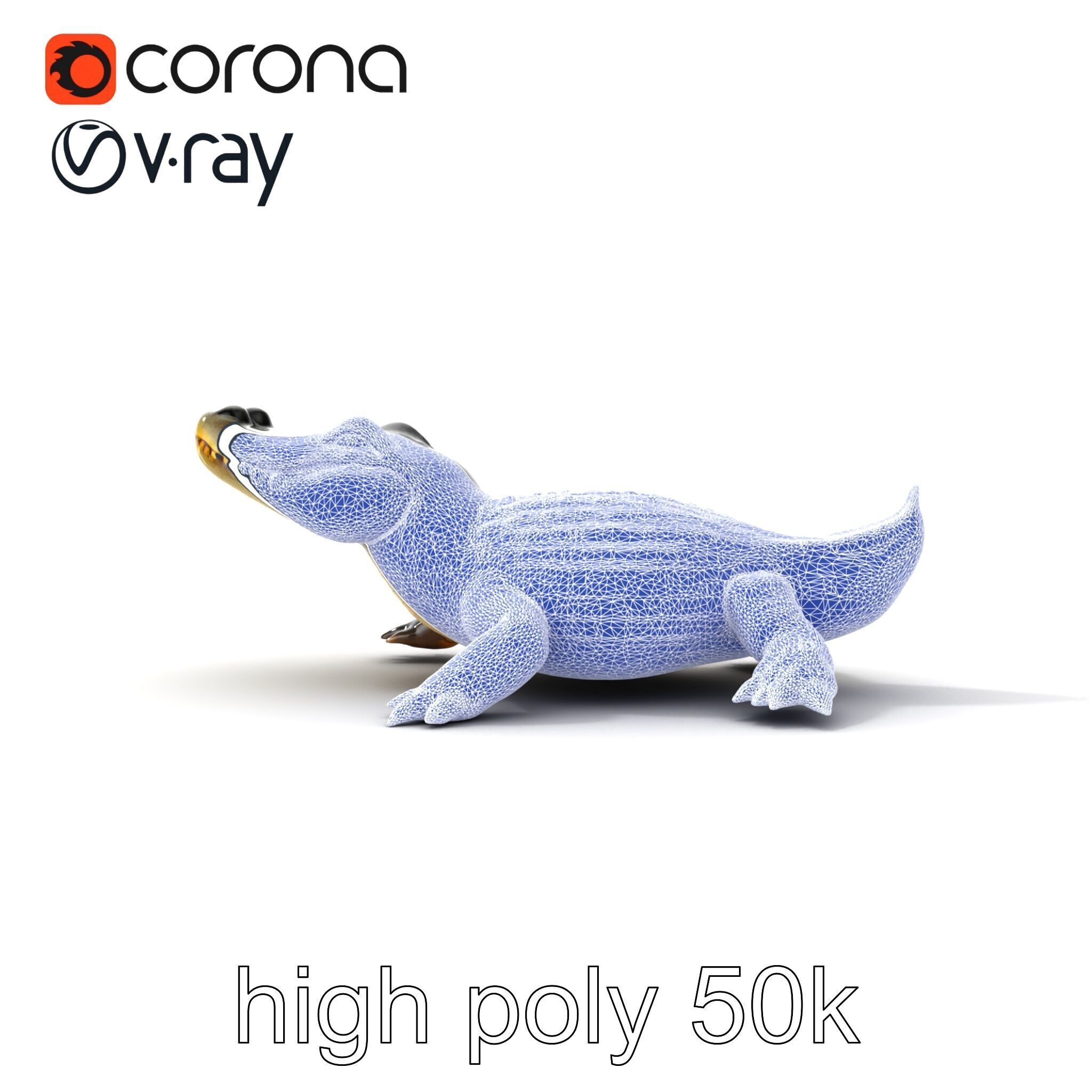 Crocodile Detailed Dewy Scales Model Pack Low-poly 3D model_29