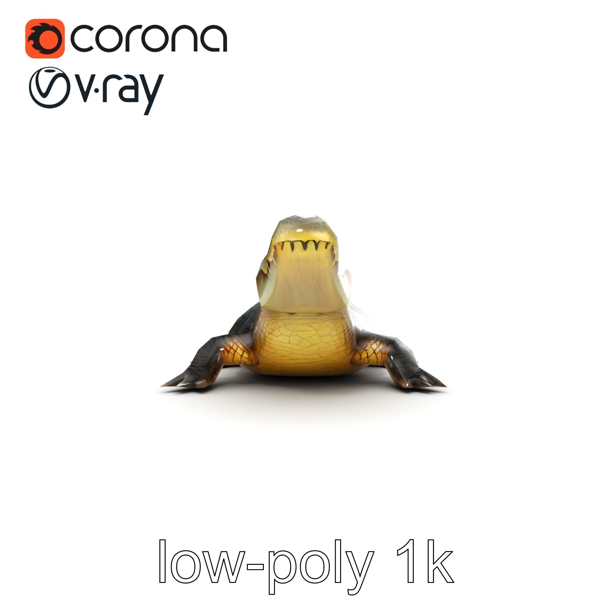 Crocodile Detailed Dewy Scales Model Pack Low-poly 3D model_25