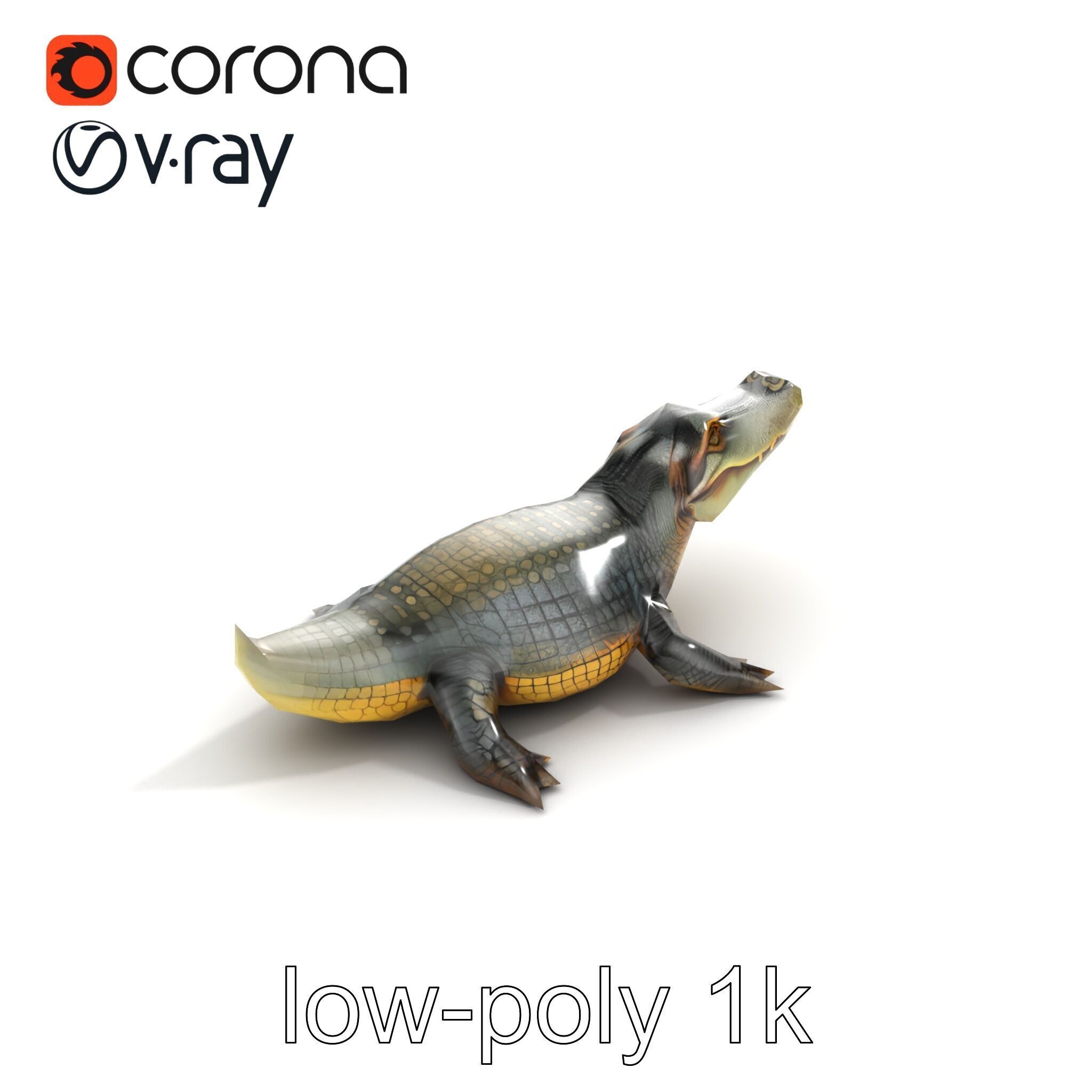 Crocodile Detailed Dewy Scales Model Pack Low-poly 3D model_9