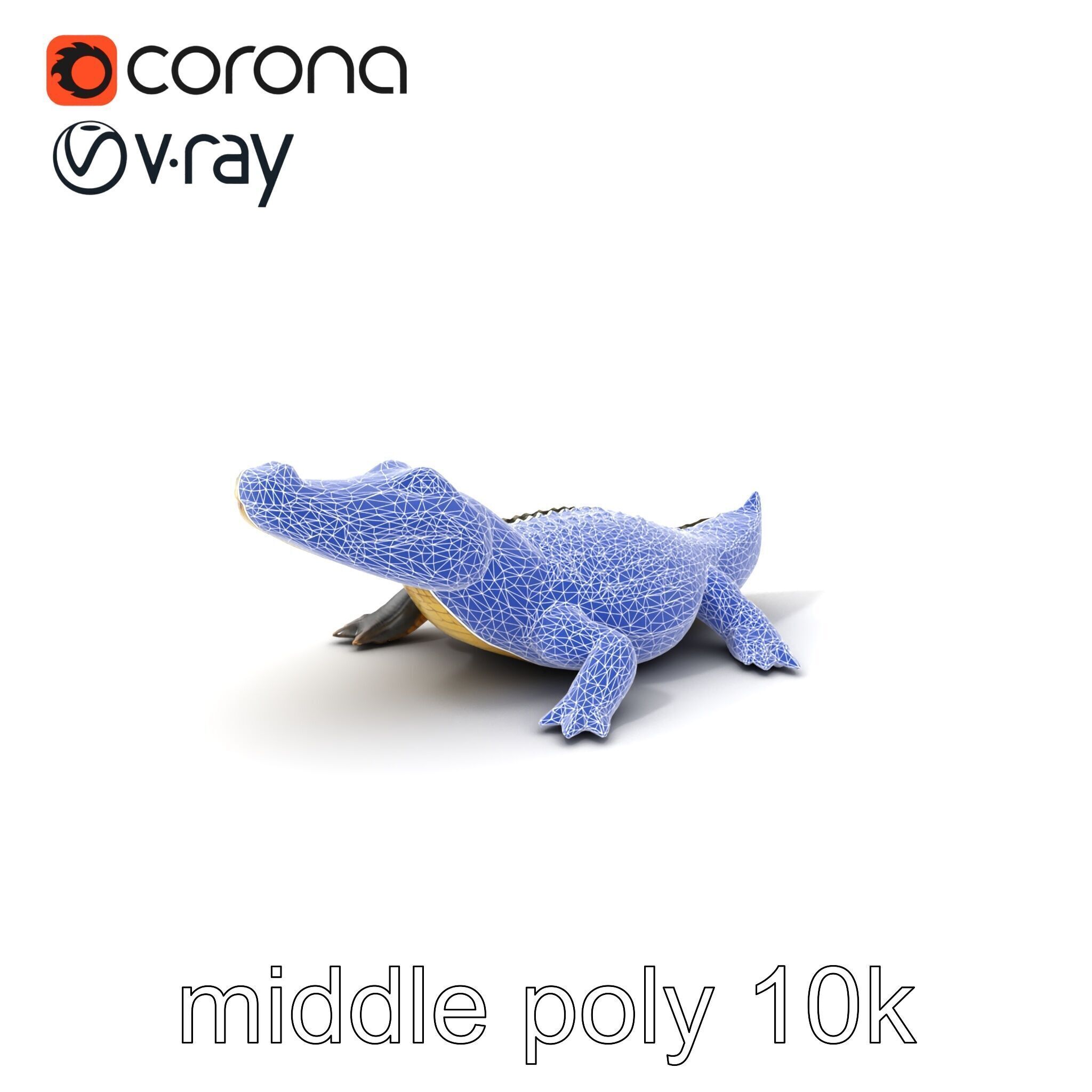 Crocodile Detailed Dewy Scales Model Pack Low-poly 3D model_6