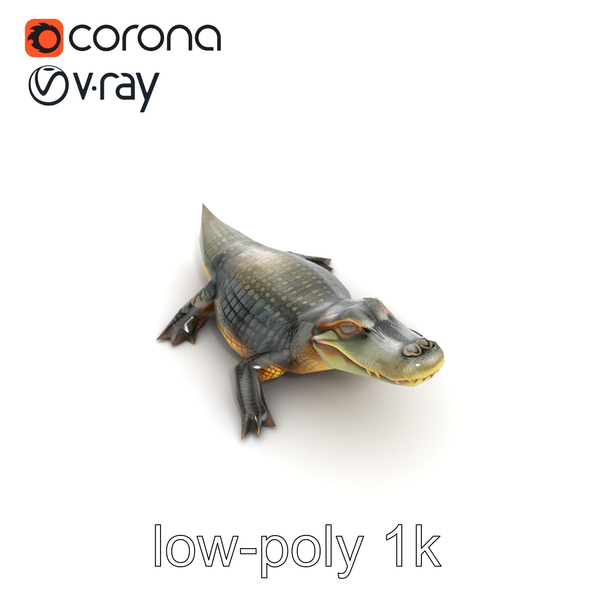 Crocodile Detailed Dewy Scales Model Pack Low-poly 3D model_24
