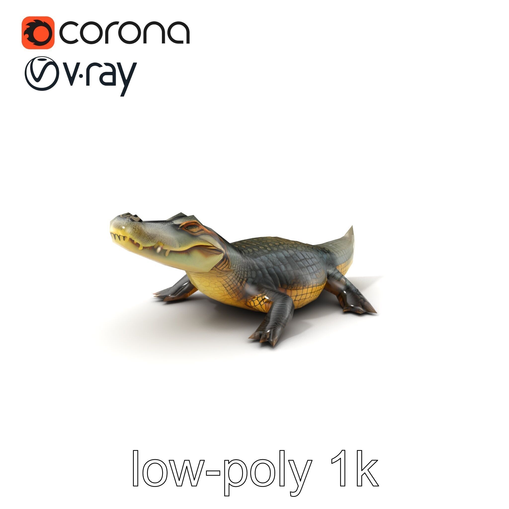 Crocodile Detailed Dewy Scales Model Pack Low-poly 3D model_5