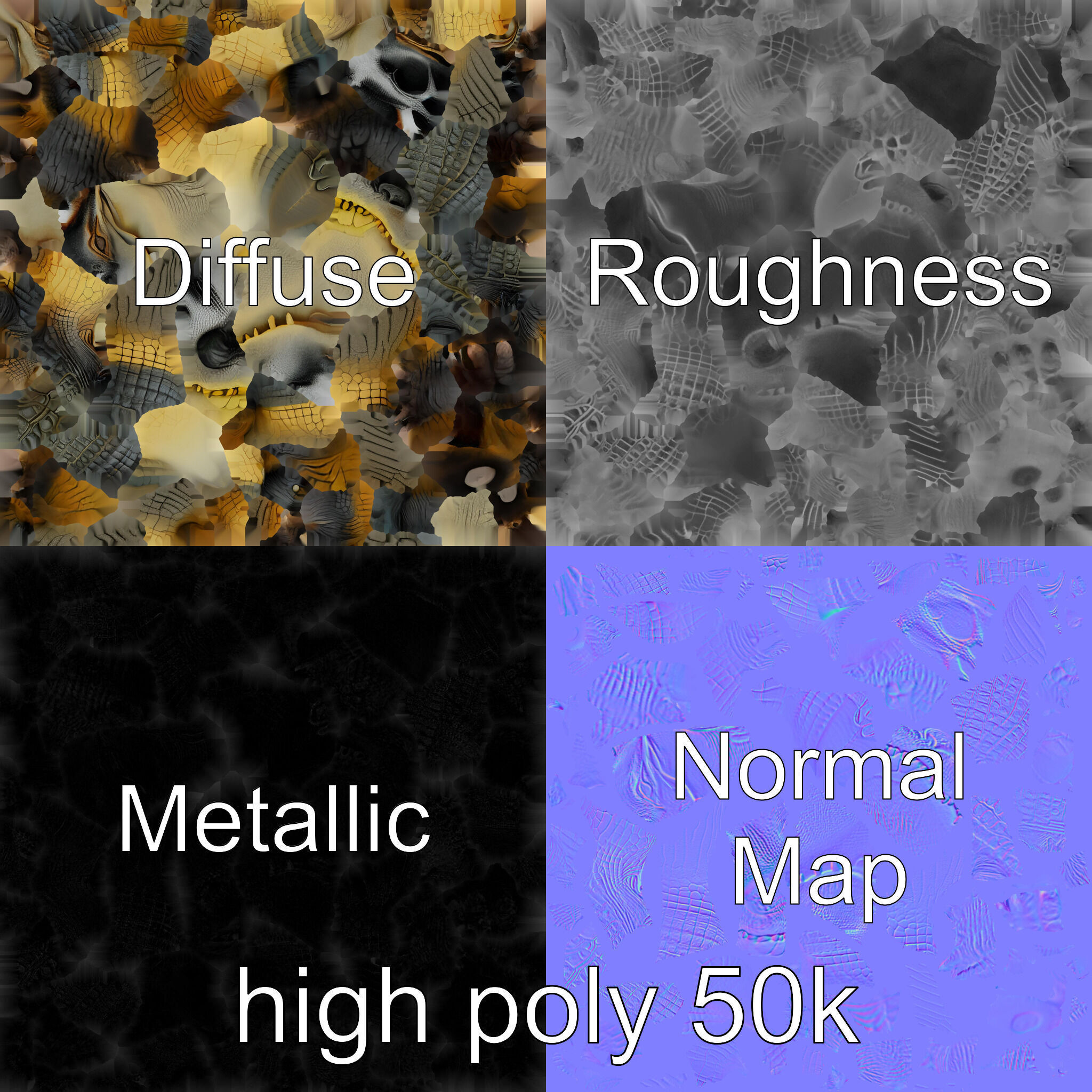 Crocodile Detailed Dewy Scales Model Pack Low-poly 3D model_3