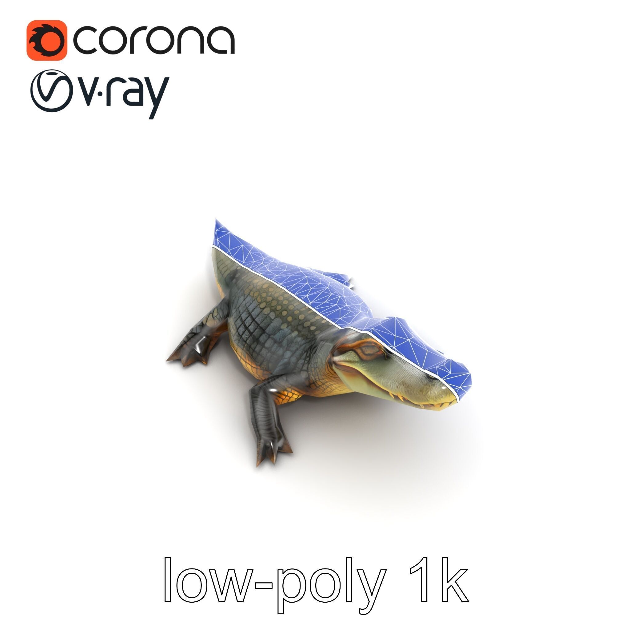 Crocodile Detailed Dewy Scales Model Pack Low-poly 3D model_23