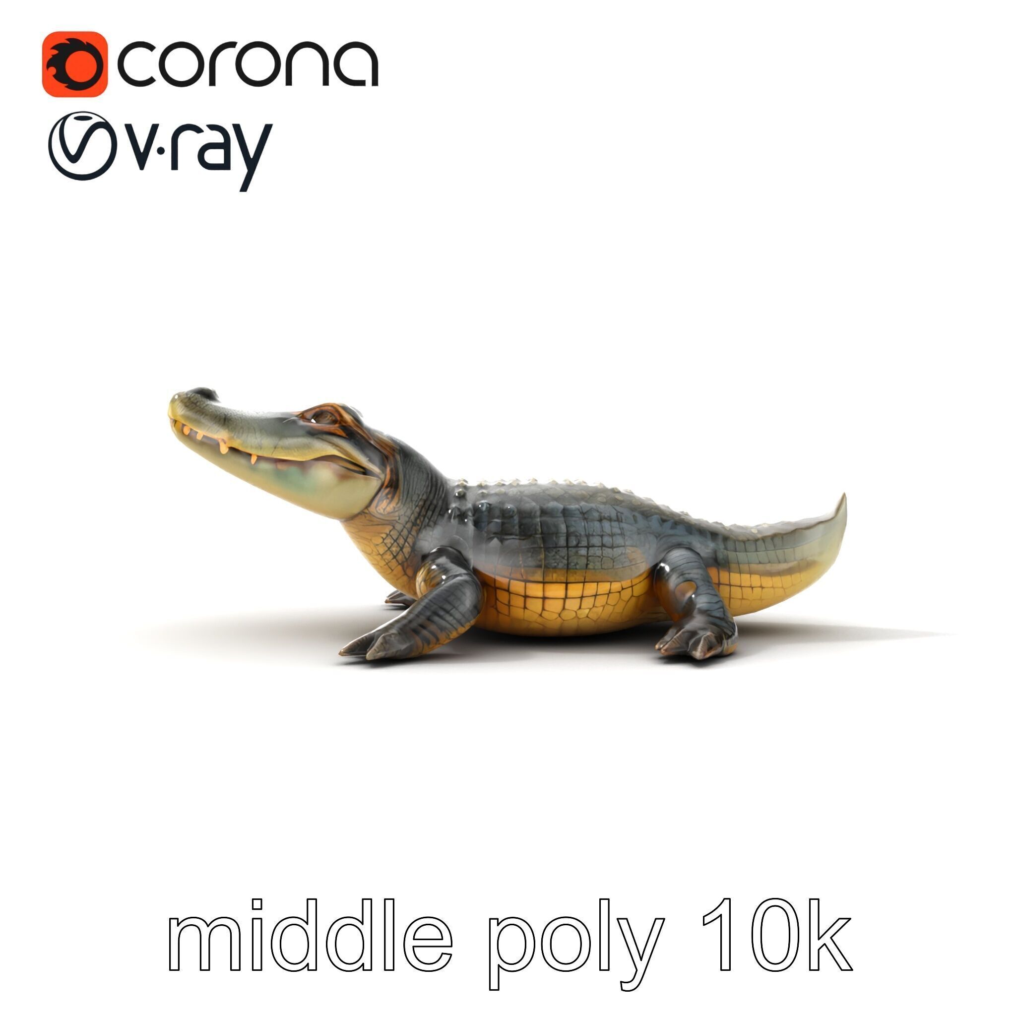 Crocodile Detailed Dewy Scales Model Pack Low-poly 3D model_13