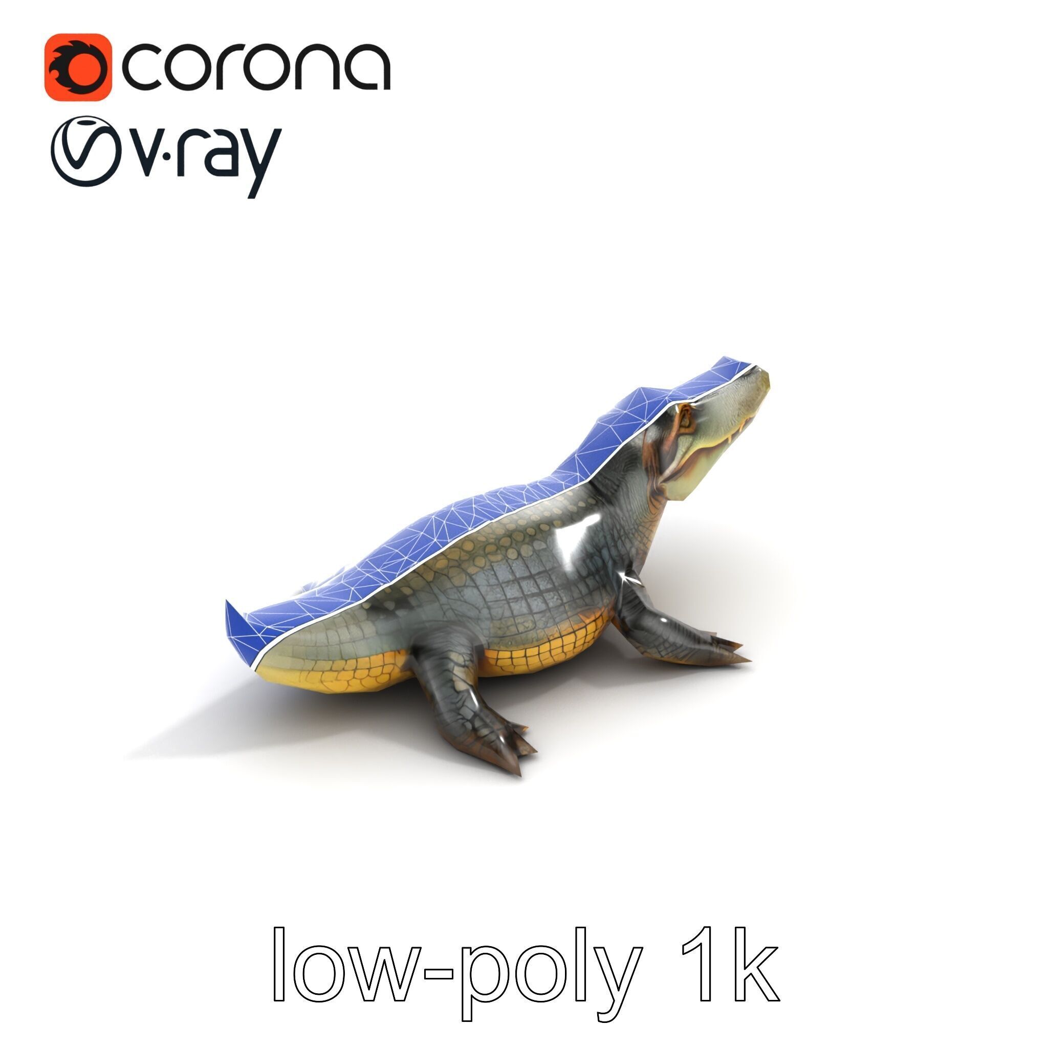 Crocodile Detailed Dewy Scales Model Pack Low-poly 3D model_11