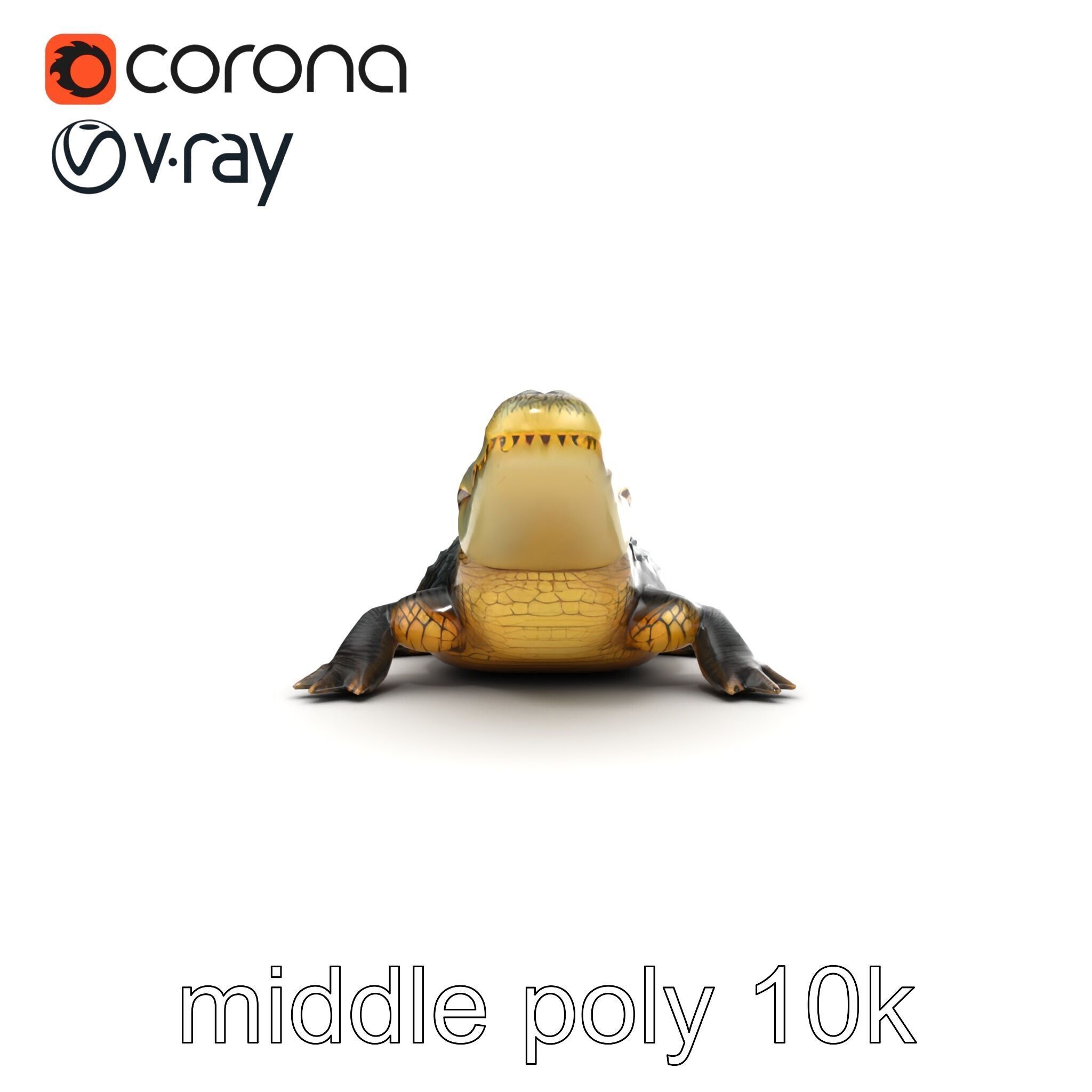 Crocodile Detailed Dewy Scales Model Pack Low-poly 3D model_19