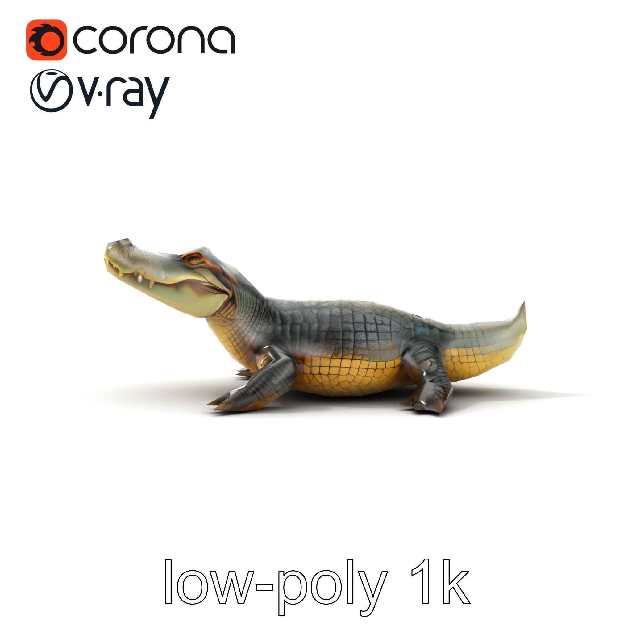 Crocodile Detailed Dewy Scales Model Pack Low-poly 3D model_12