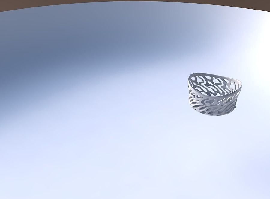 Bowl wide with twisted smooth cuts streched top 3D print model_3