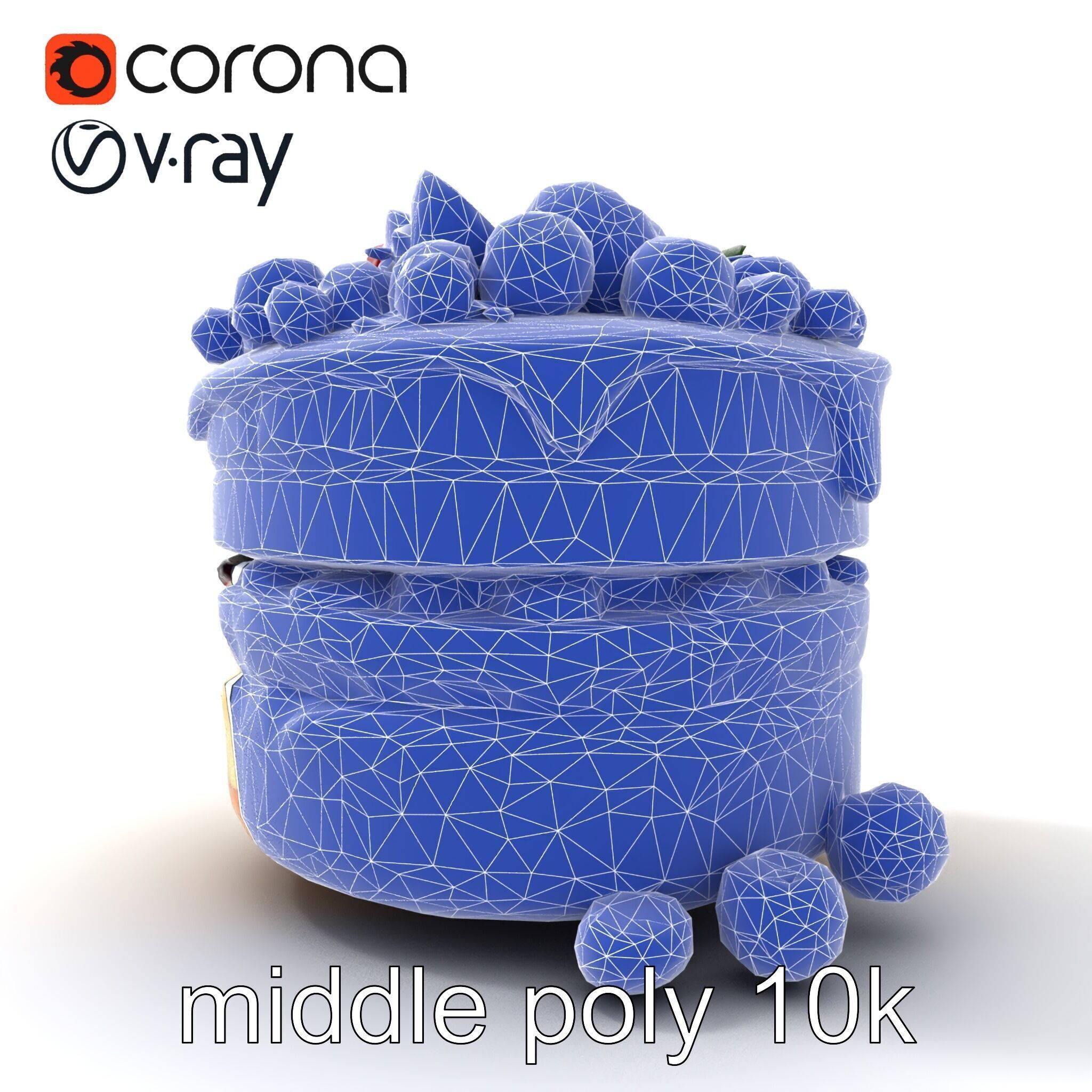 Berry Cake Dessert Delight model pack Low-poly 3D model_16