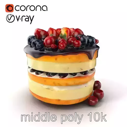 Berry Cake Dessert Delight model pack Low-poly 3D model Berry Cake Dessert Delight model pack Low-poly 3D model