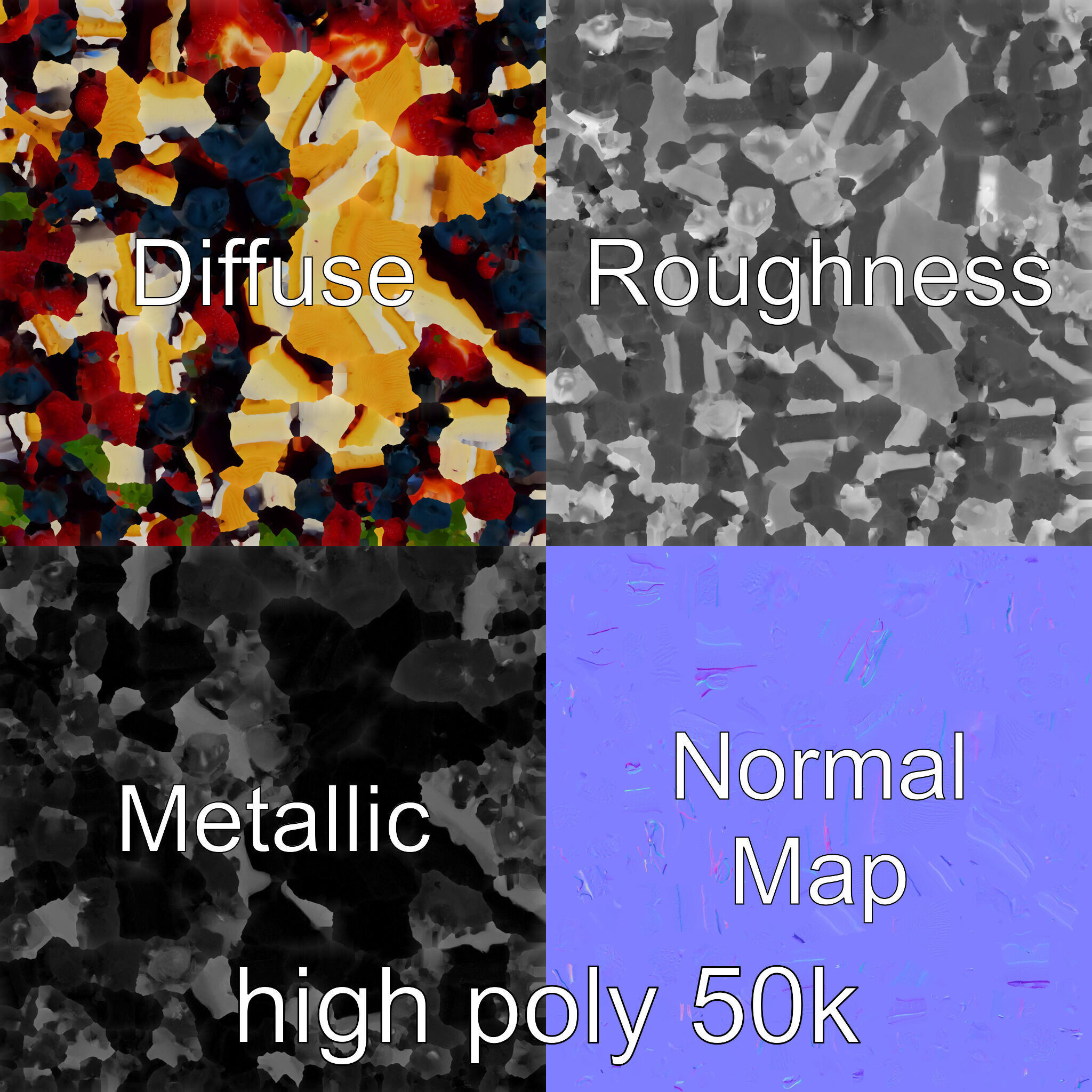 Berry Cake Dessert Delight model pack Low-poly 3D model_3