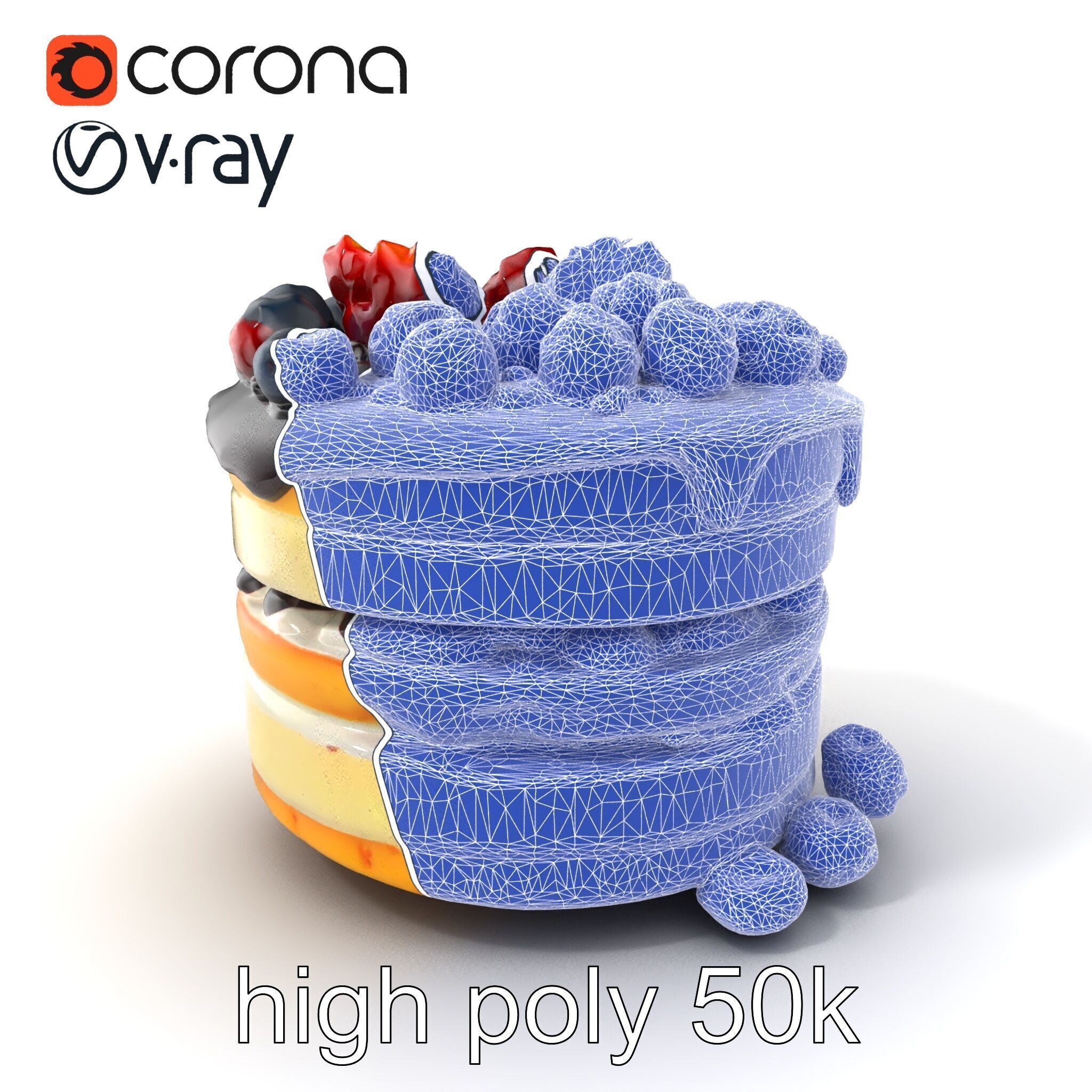 Berry Cake Dessert Delight model pack Low-poly 3D model_10