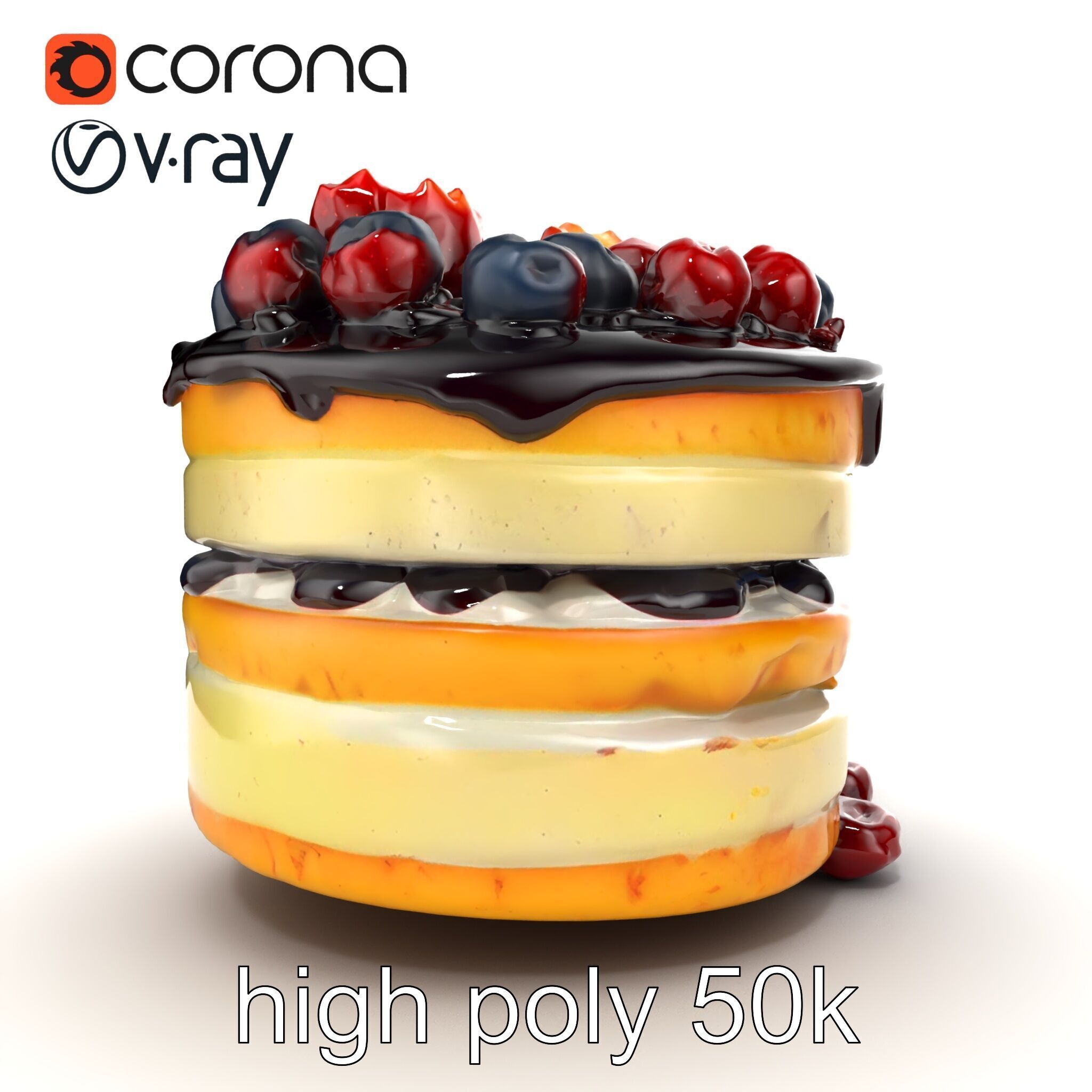 Berry Cake Dessert Delight model pack Low-poly 3D model_19