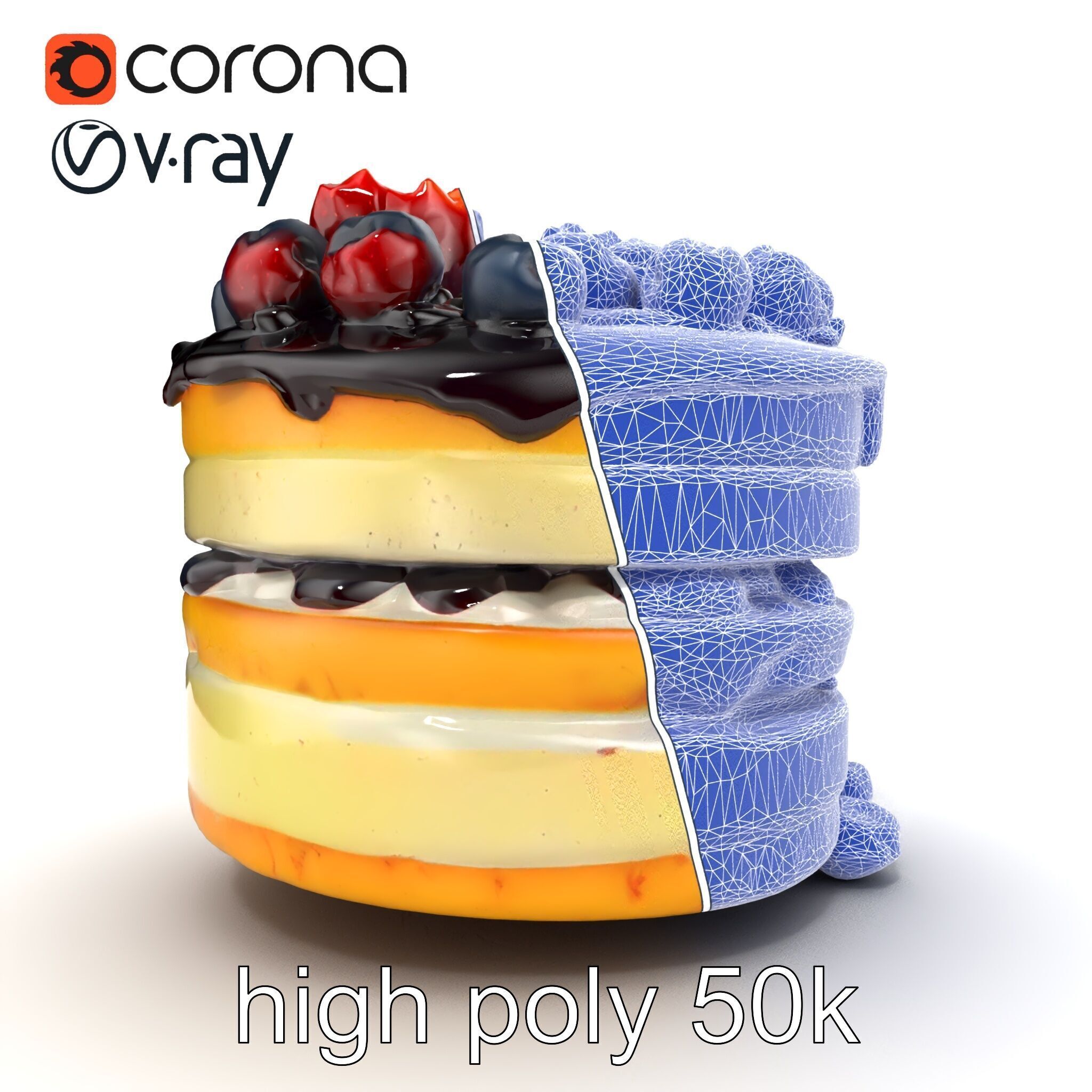 Berry Cake Dessert Delight model pack Low-poly 3D model_29