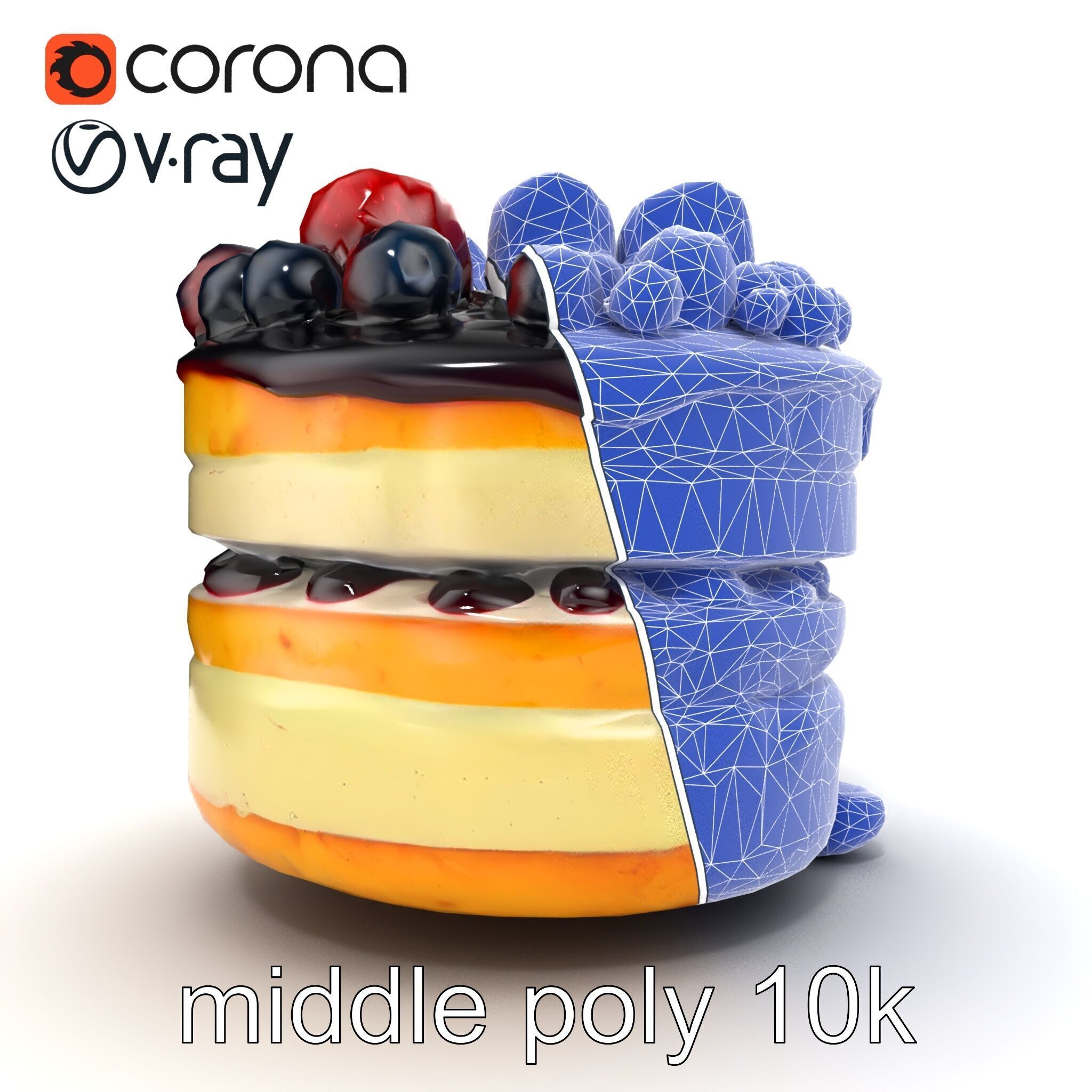 Berry Cake Dessert Delight model pack Low-poly 3D model_25