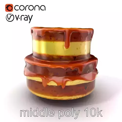TwoTier Caramel Cake D Model Pack