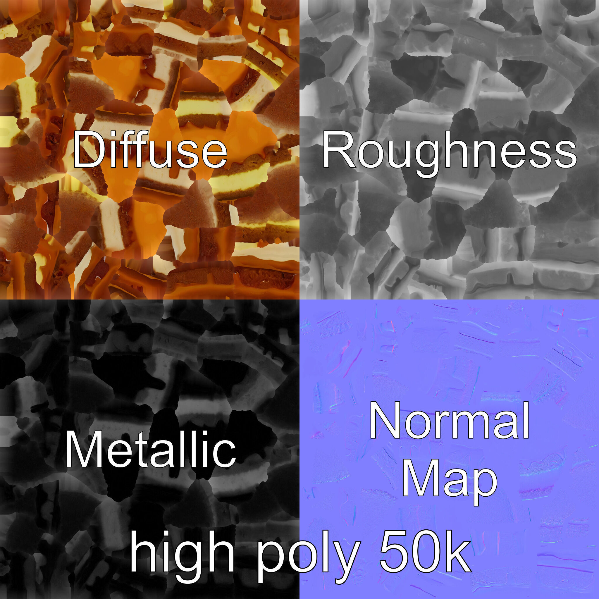 TwoTier Caramel Cake D Model Pack Low-poly 3D model_3