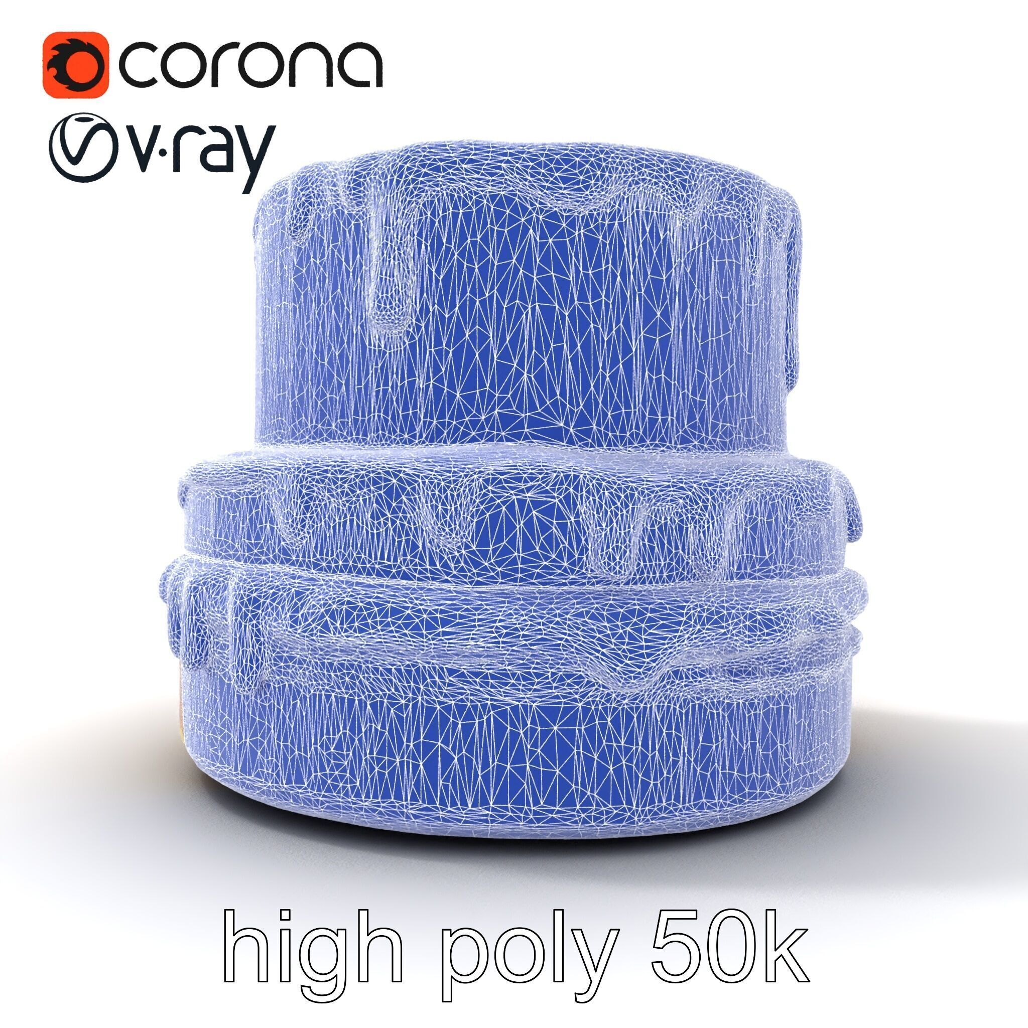 TwoTier Caramel Cake D Model Pack Low-poly 3D model_31