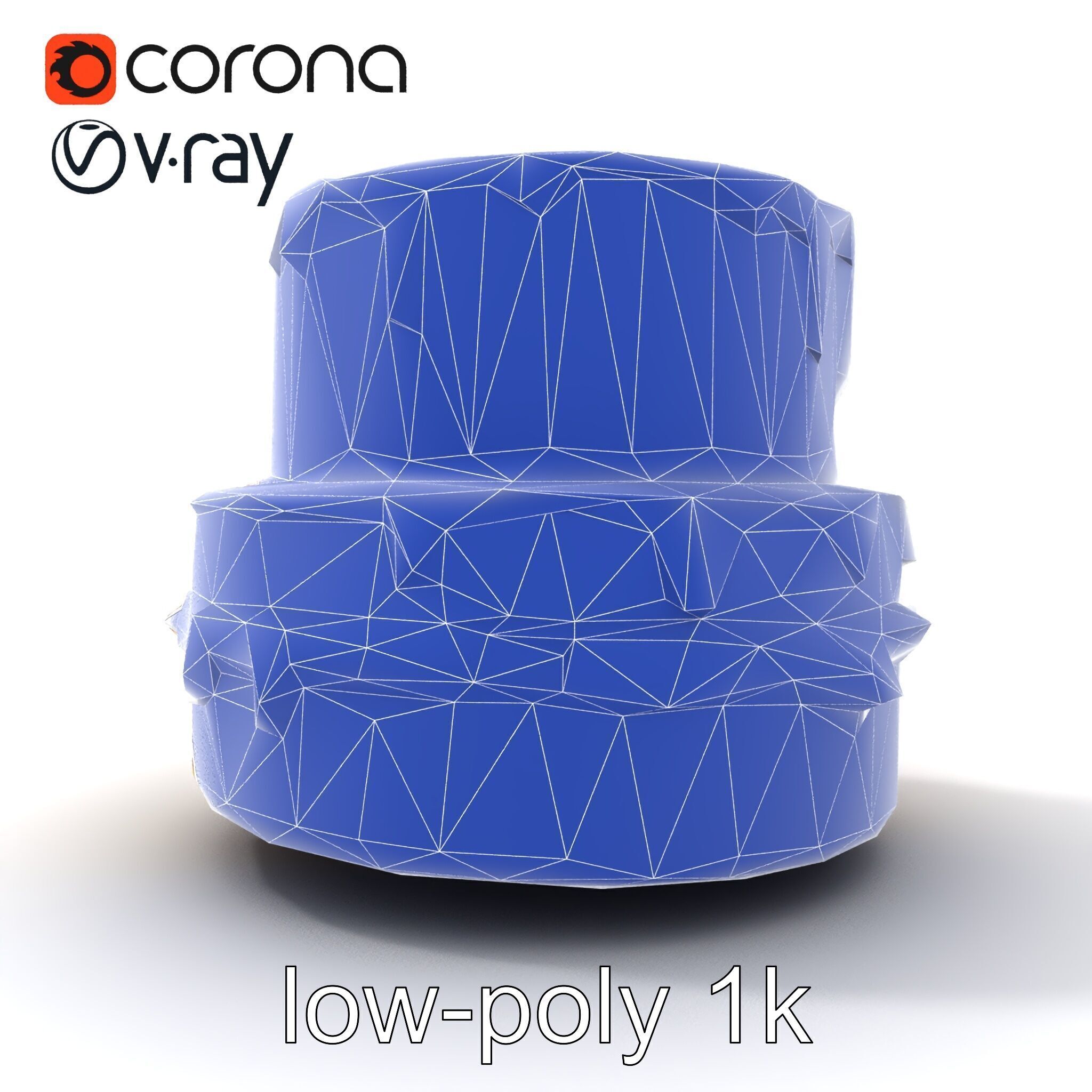 TwoTier Caramel Cake D Model Pack Low-poly 3D model_15