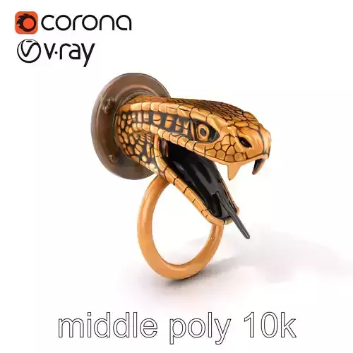 Snake Head Door Knocker Bronze Detail model pack