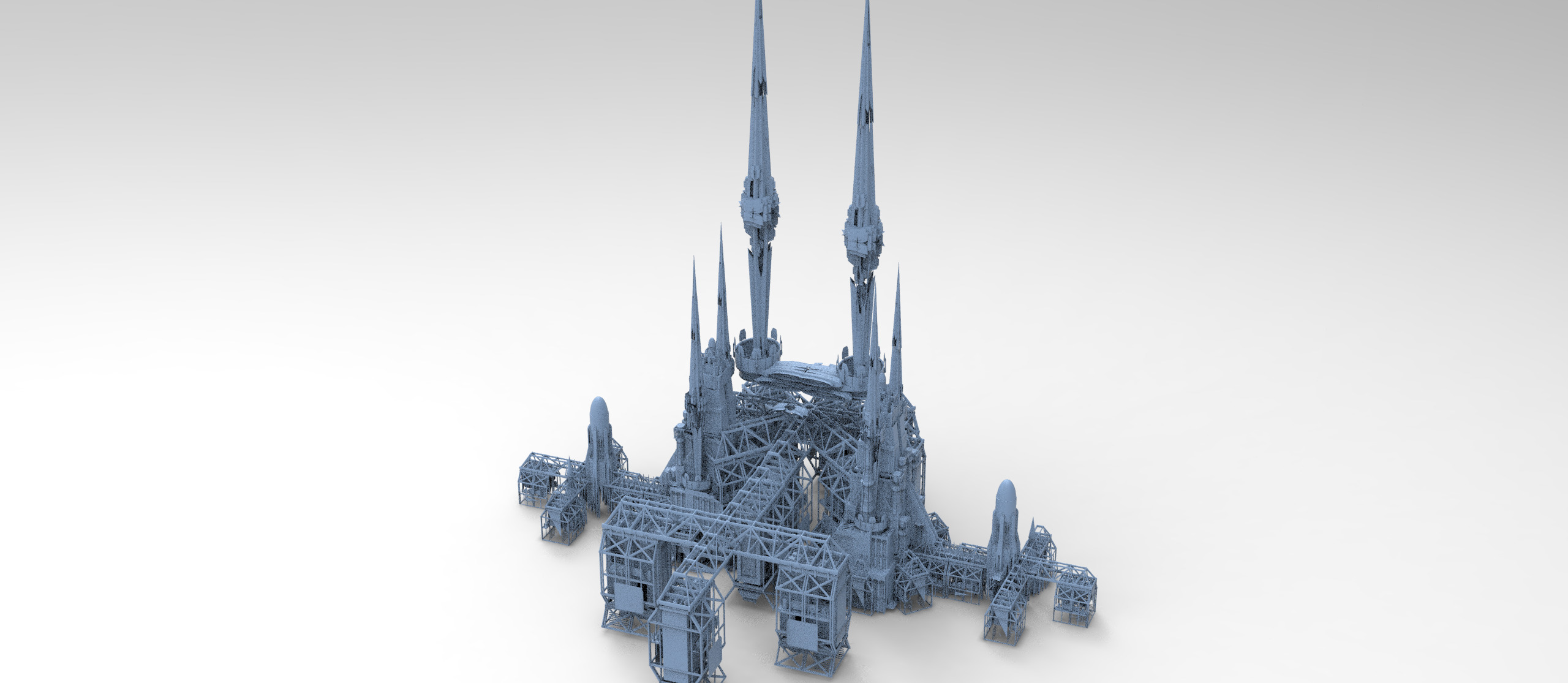 Ancient Mars Temple 3 versions 3D model_1