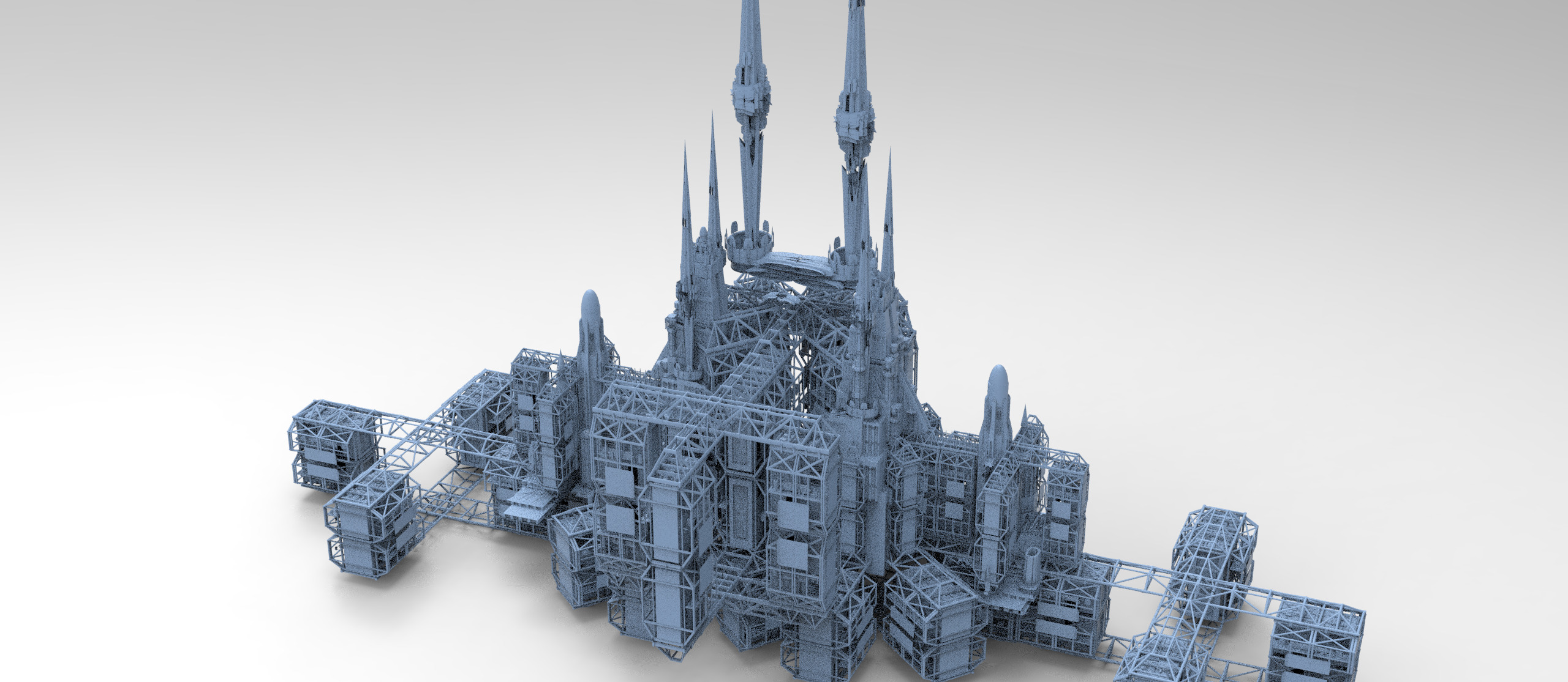 Ancient Mars Temple 3 versions 3D model_3