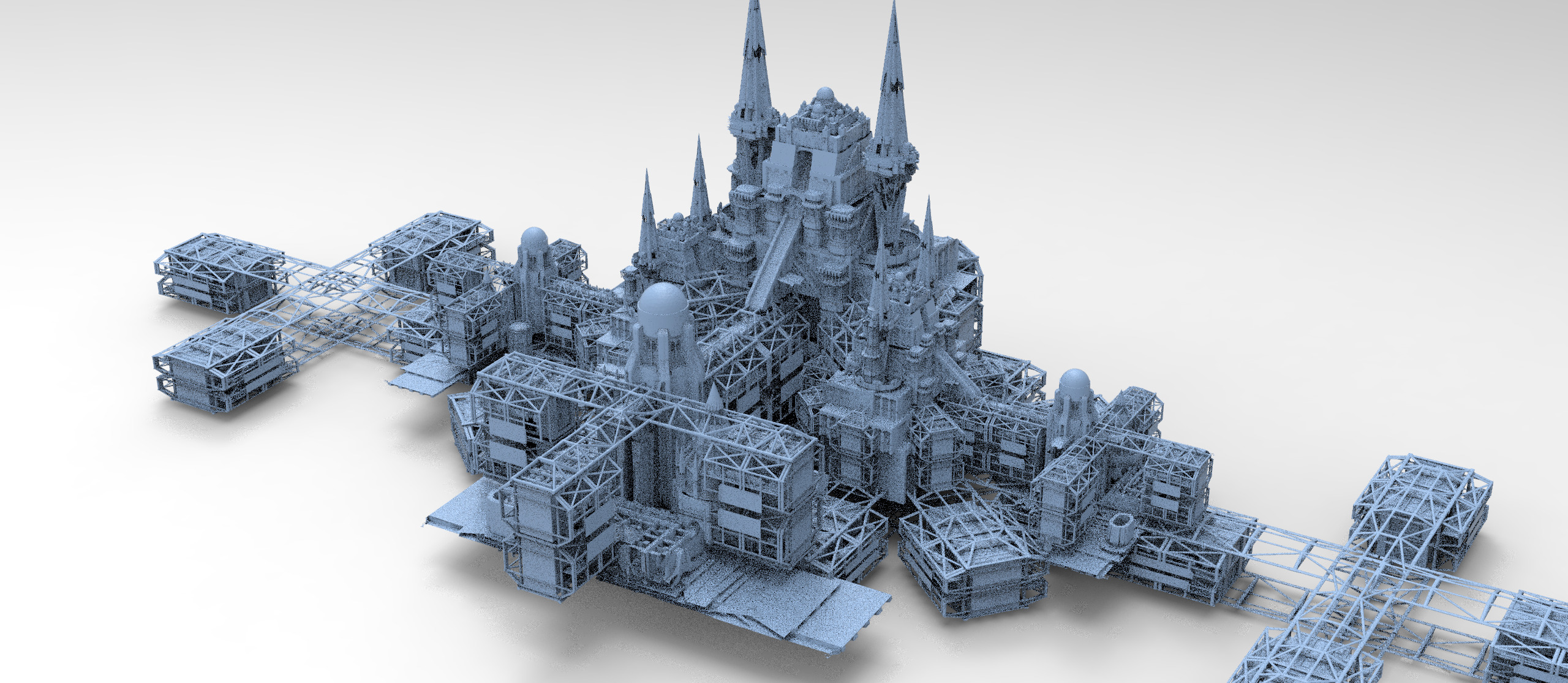 Ancient Mars Temple 3 versions 3D model_2