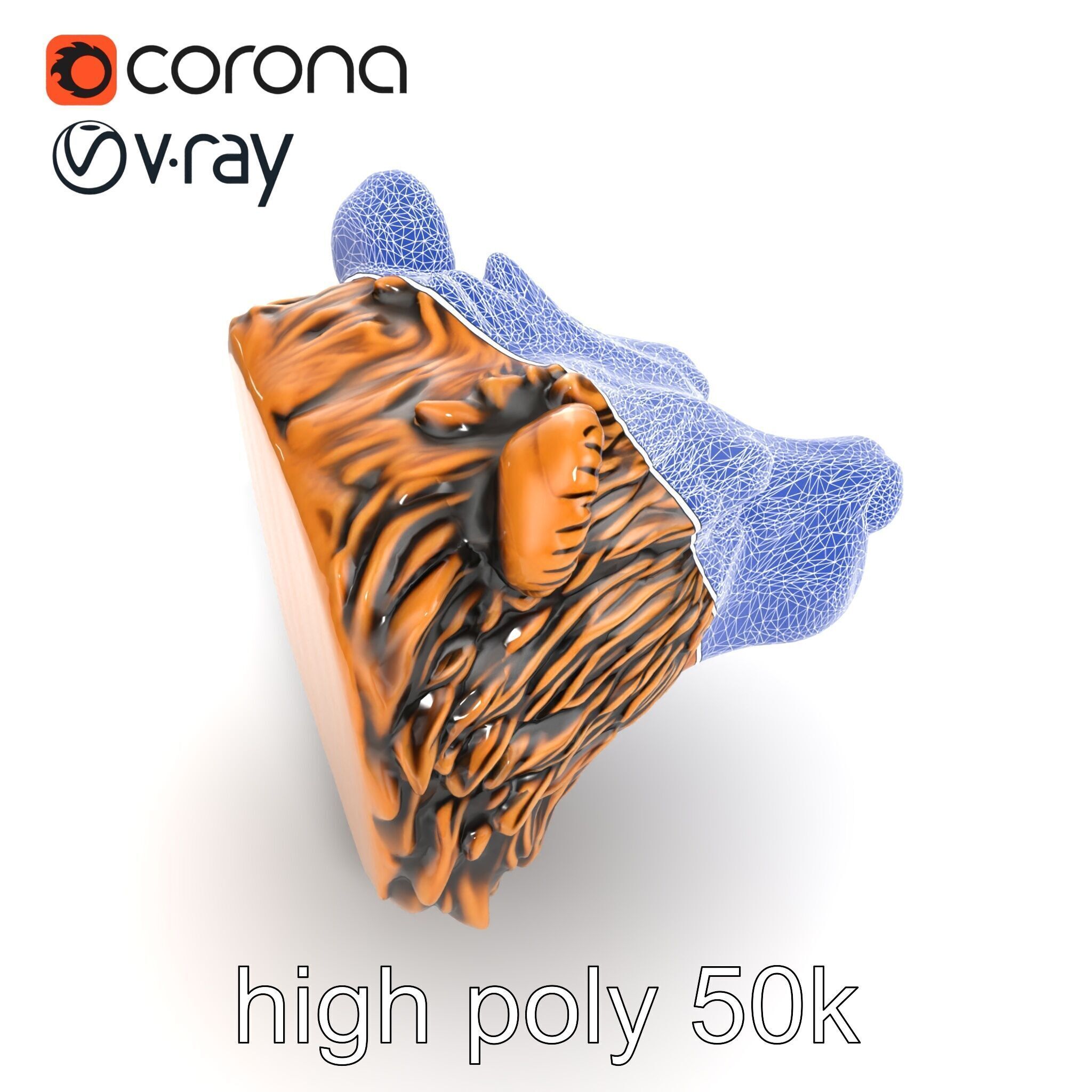 Enigmatic Bear Head Door Knocker Bronze model pack Low-poly 3D model_22