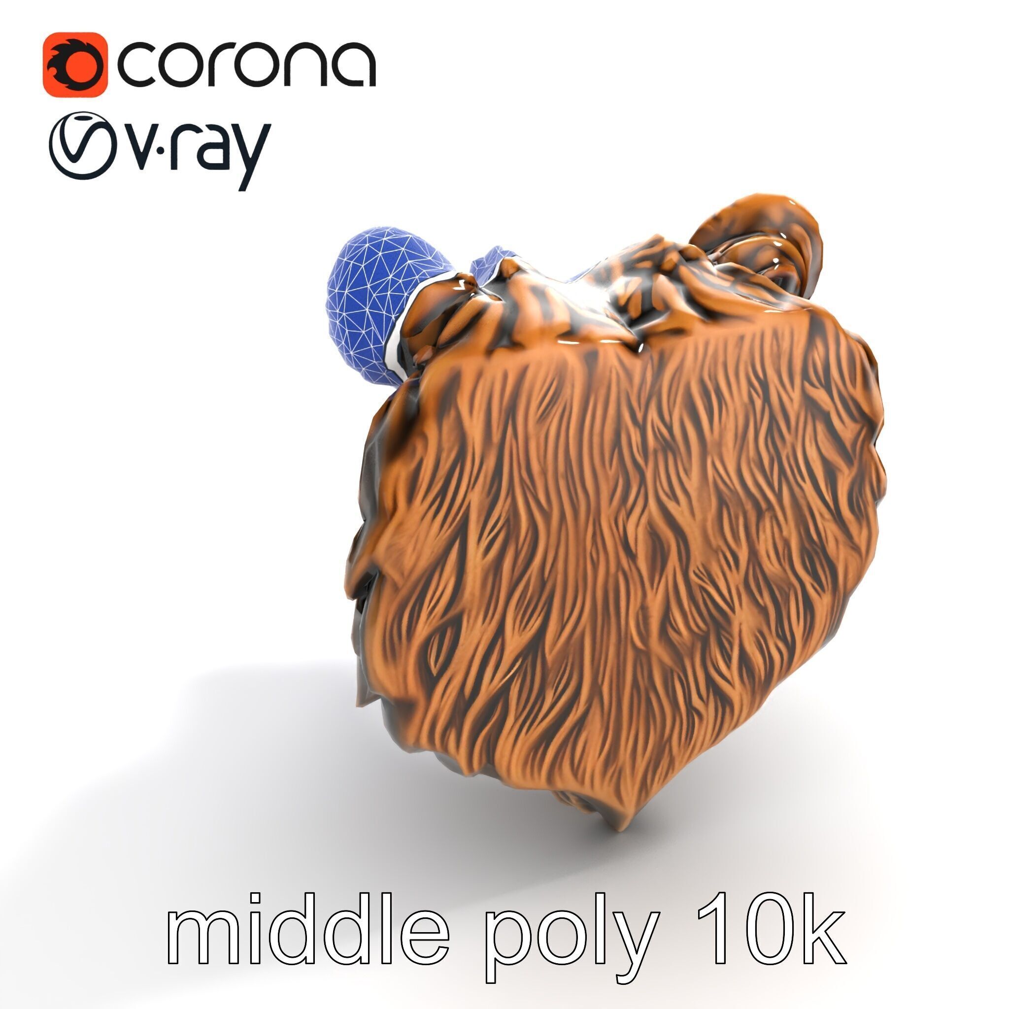 Enigmatic Bear Head Door Knocker Bronze model pack Low-poly 3D model_11