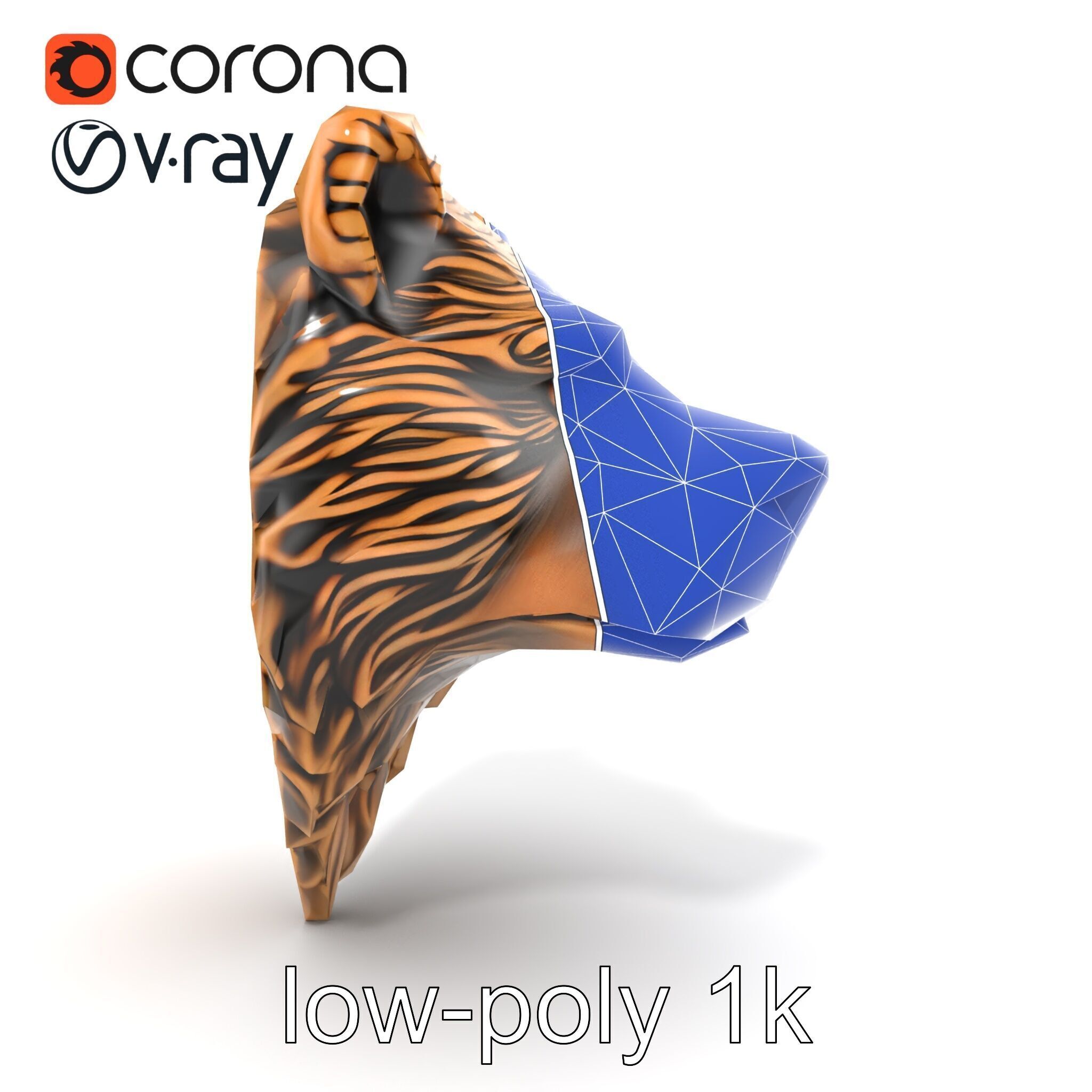 Enigmatic Bear Head Door Knocker Bronze model pack Low-poly 3D model_16