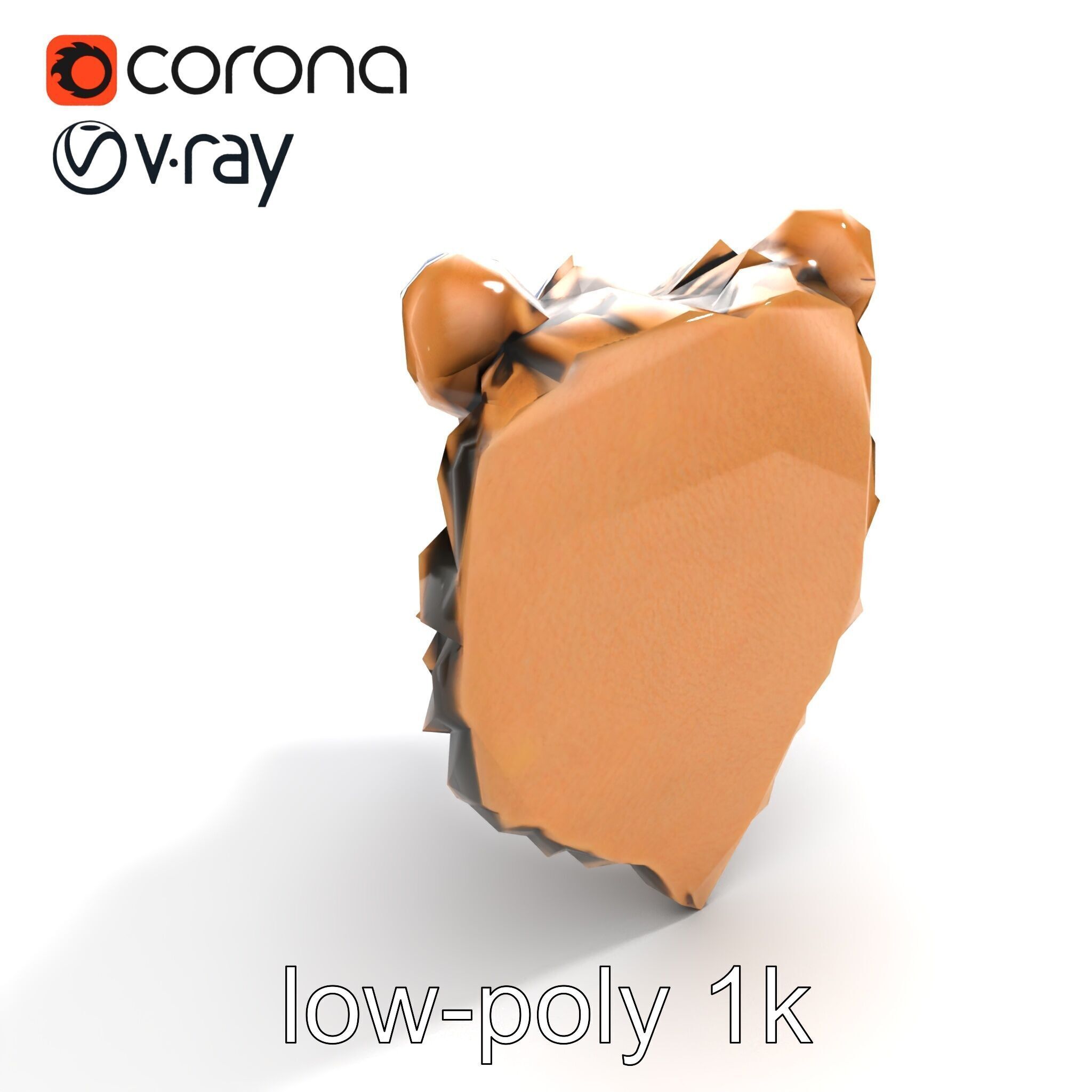 Enigmatic Bear Head Door Knocker Bronze model pack Low-poly 3D model_21