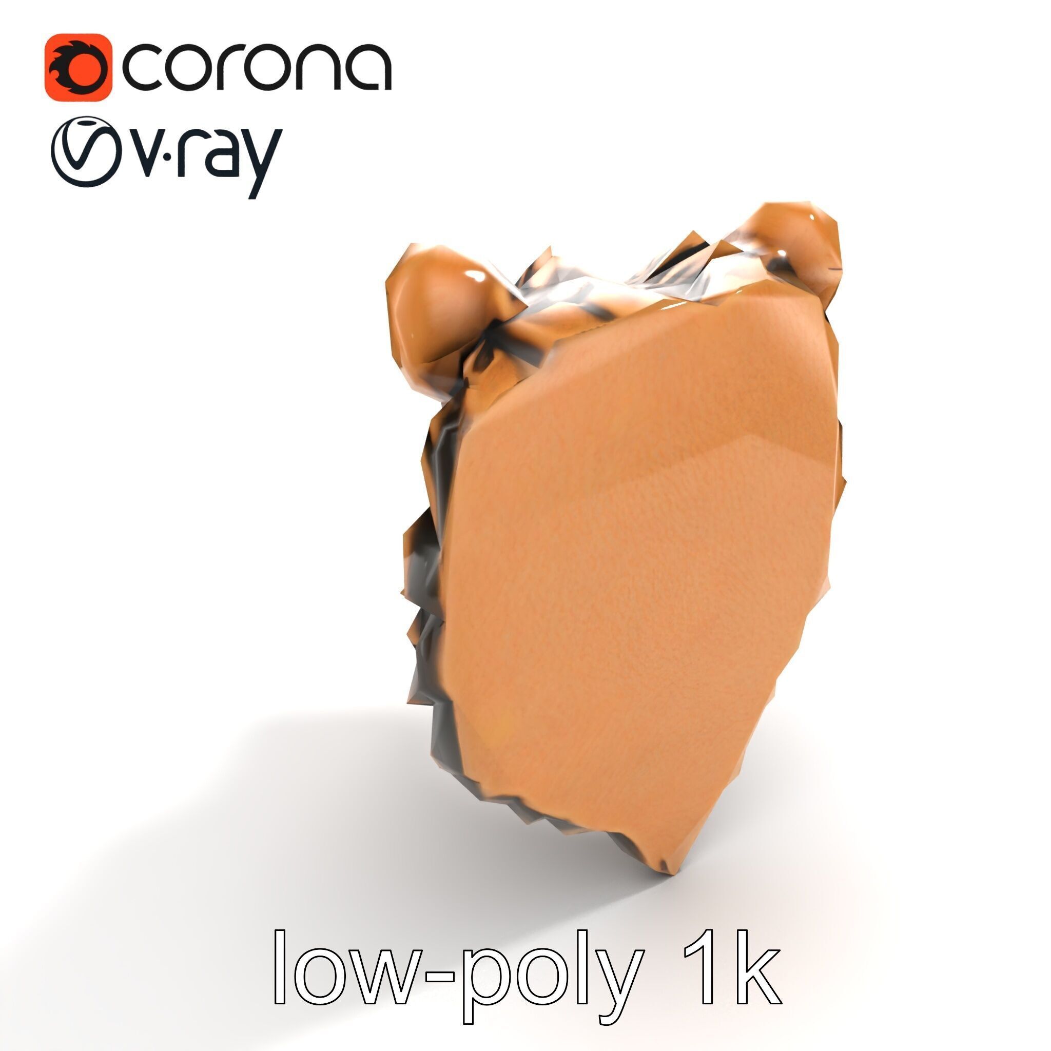 Enigmatic Bear Head Door Knocker Bronze model pack Low-poly 3D model_9