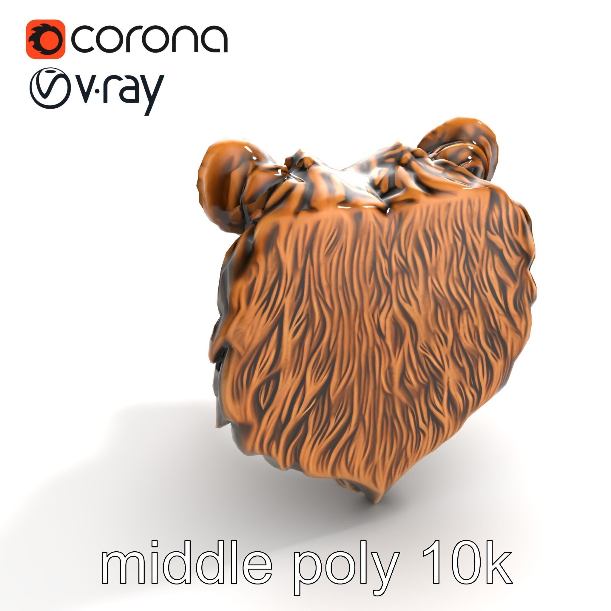 Enigmatic Bear Head Door Knocker Bronze model pack Low-poly 3D model_8