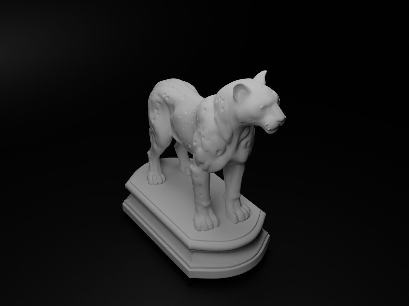 snow leopard Animal Chess 3D print model_2