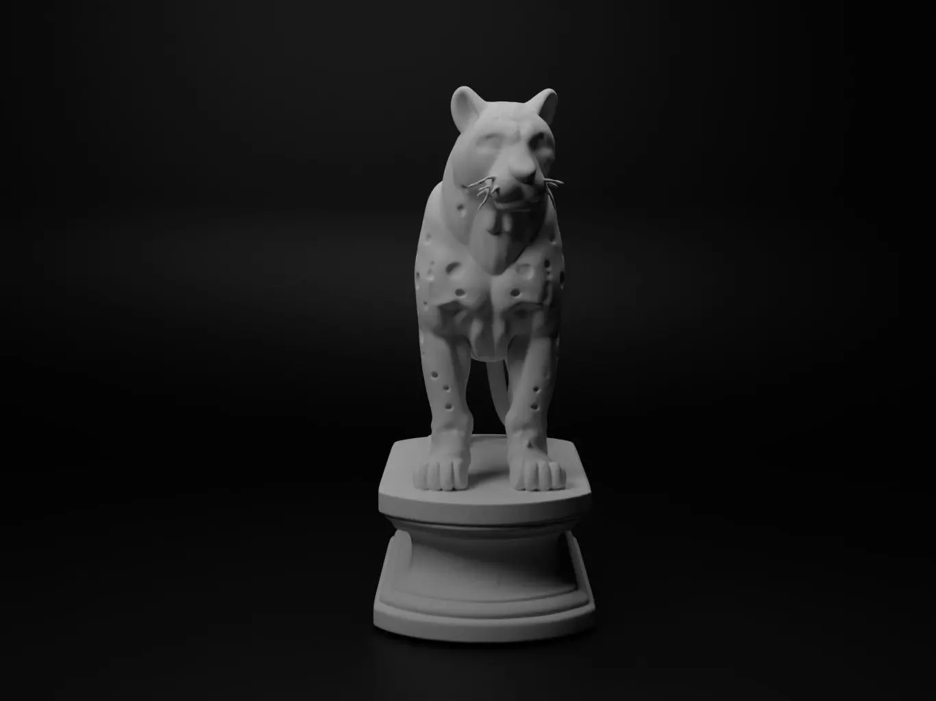 snow leopard Animal Chess 3D print model