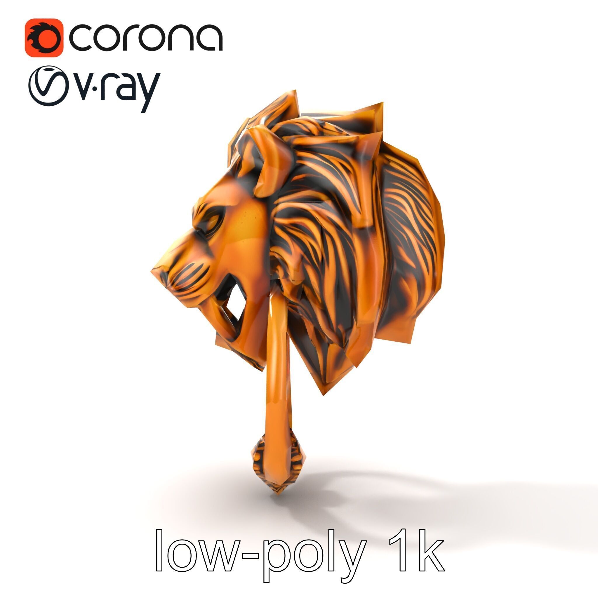 Malevolent Lion Head Door Knocker Bronze model pack Low-poly 3D model_26