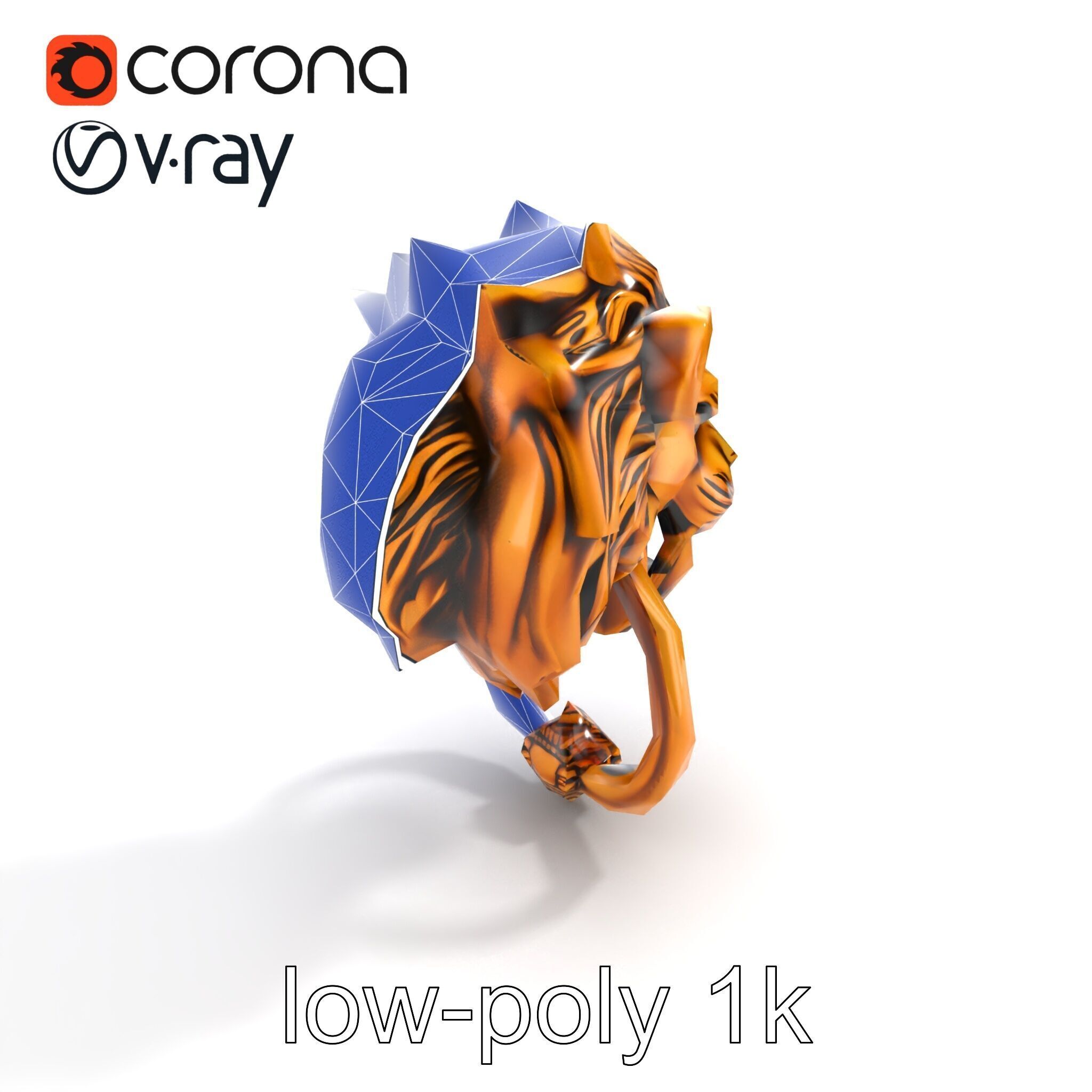 Malevolent Lion Head Door Knocker Bronze model pack Low-poly 3D model_27