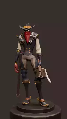 JHIN HIGH NOON Low-poly 3D model