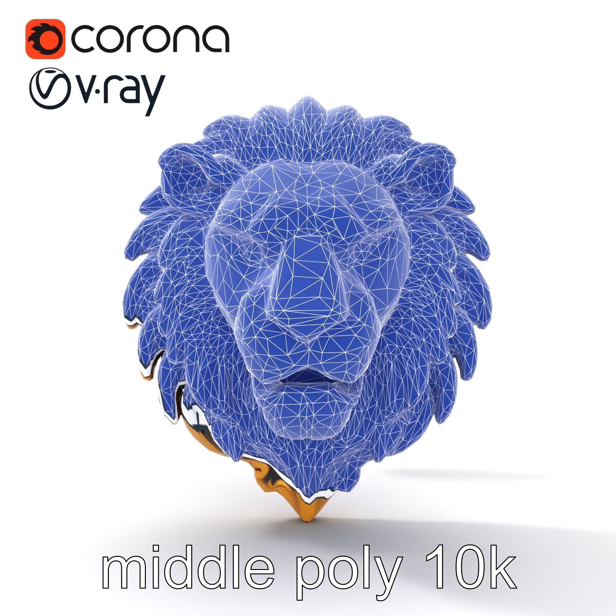 Lion Head Door Handle Sculpture model pack Low-poly 3D model_53