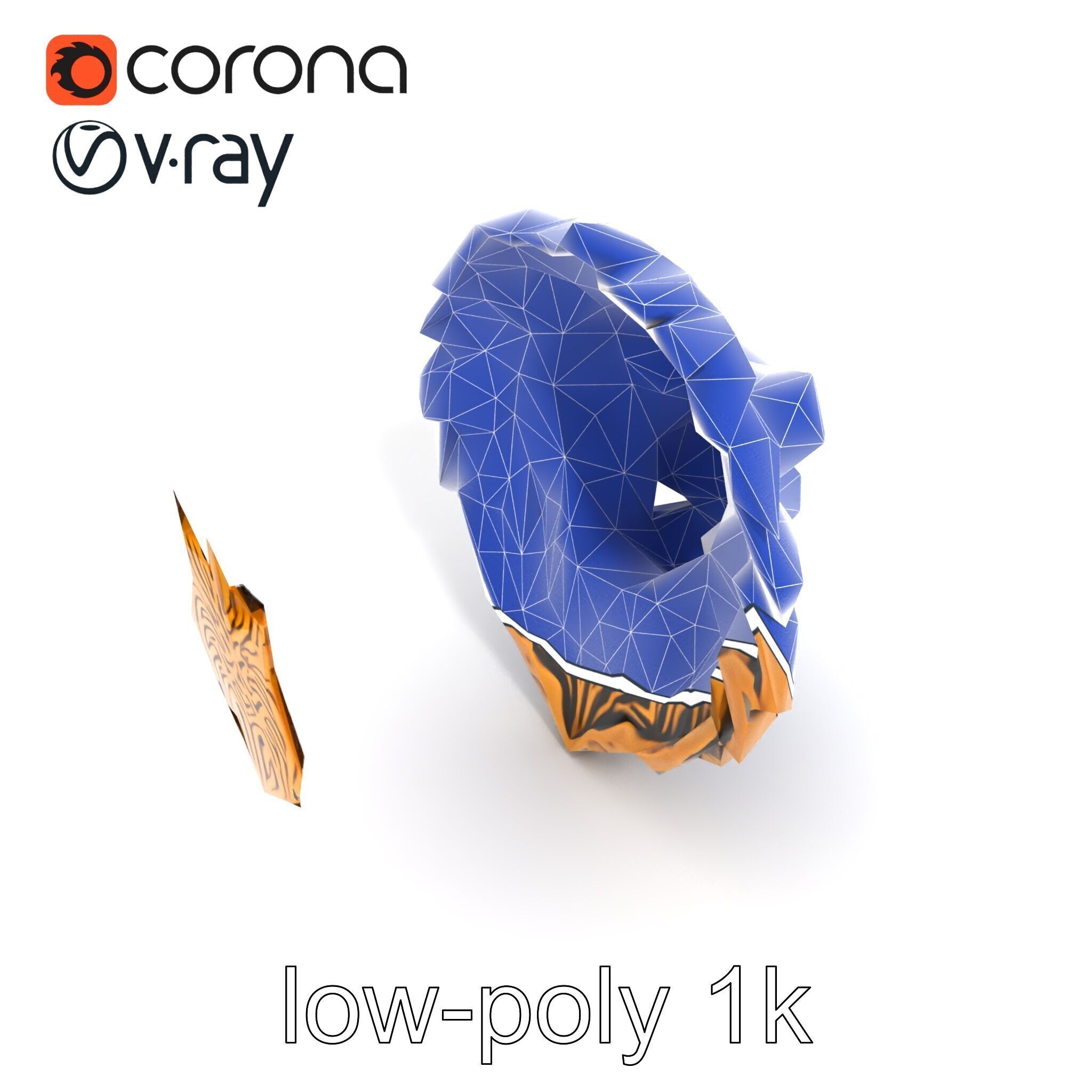 Lion Head Door Handle Sculpture model pack Low-poly 3D model_61