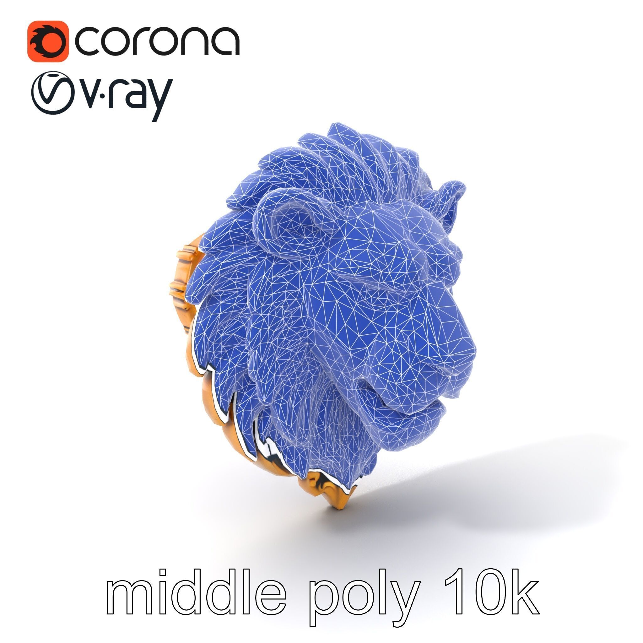 Lion Head Door Handle Sculpture model pack Low-poly 3D model_13