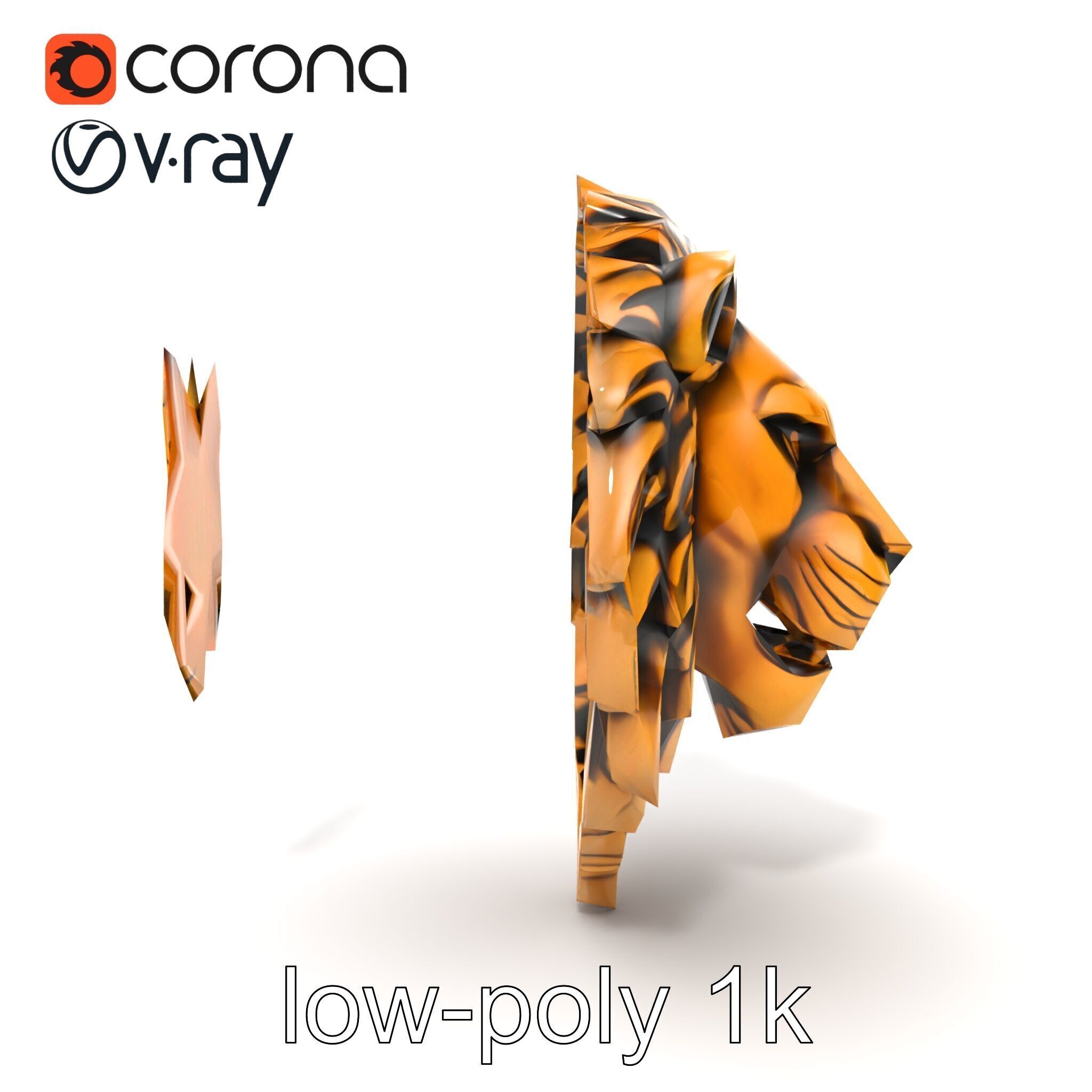 Lion Head Door Handle Sculpture model pack Low-poly 3D model_62