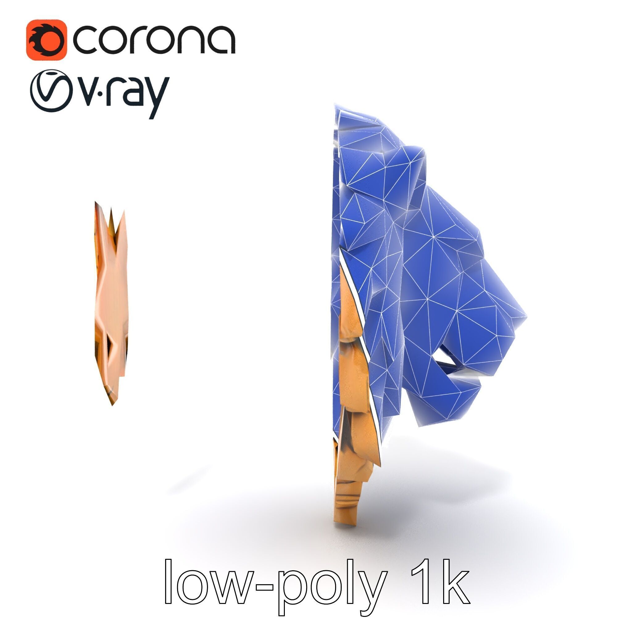 Lion Head Door Handle Sculpture model pack Low-poly 3D model_58