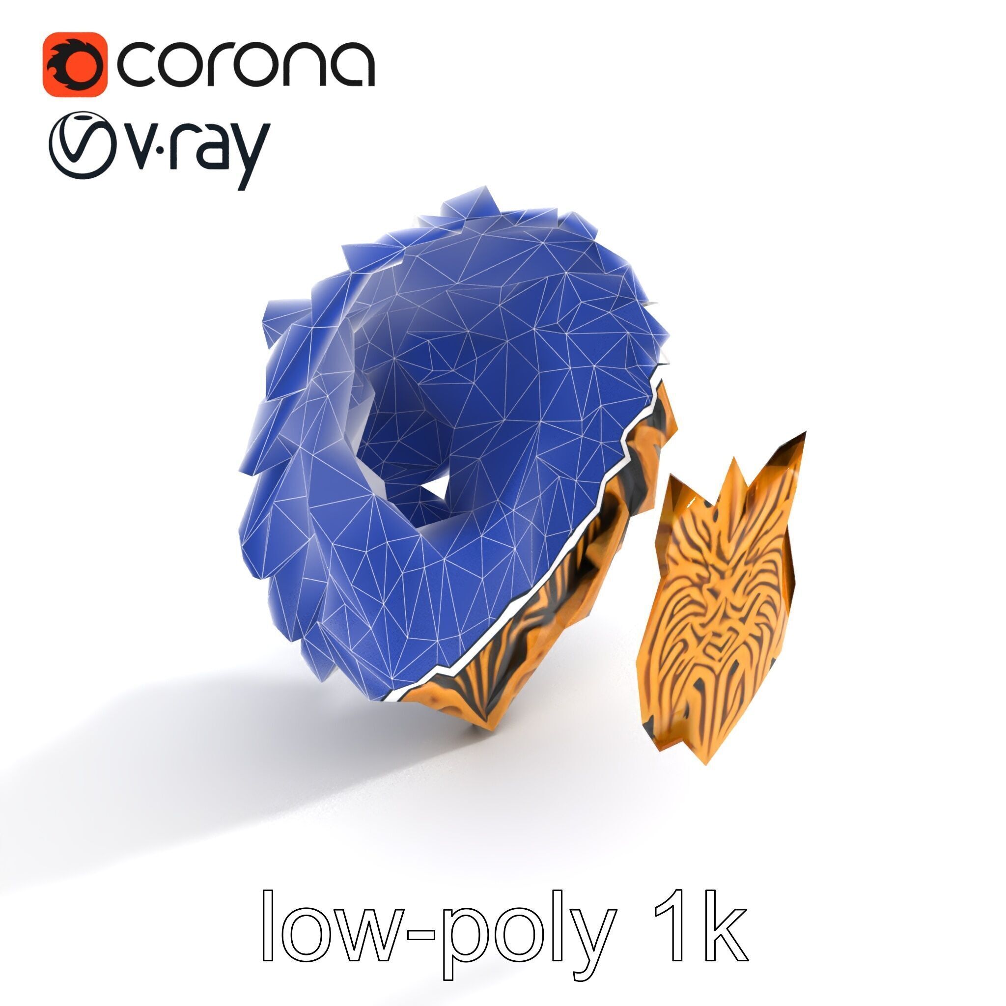 Lion Head Door Handle Sculpture model pack Low-poly 3D model_40